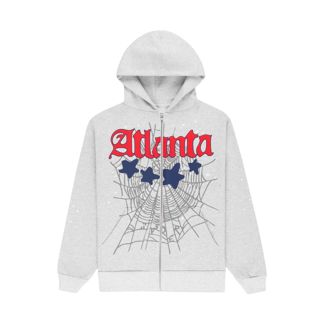 - Sp5der Atlanta Full Zip Hoodie Heather Grey