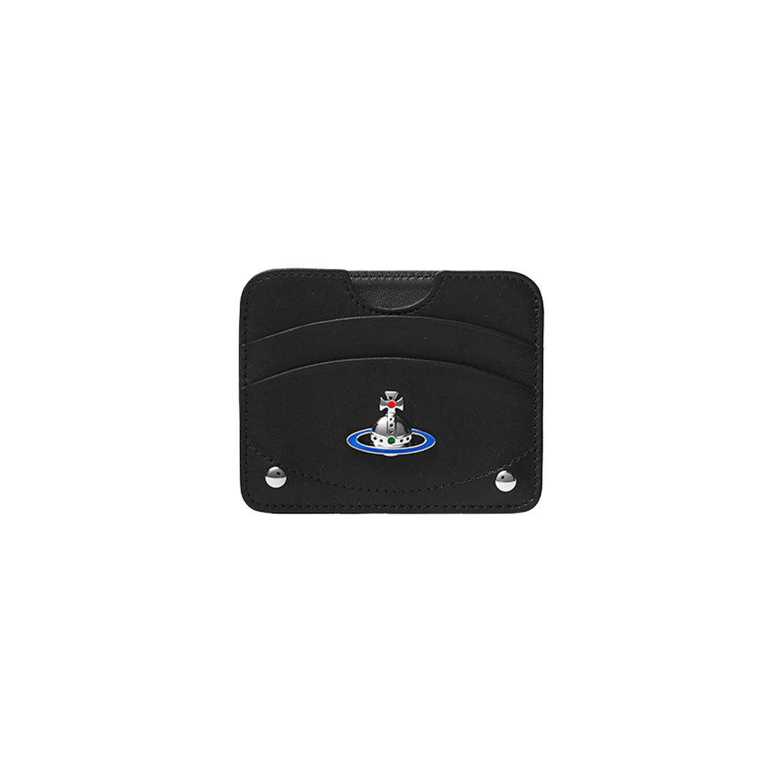 54030002U L001L N403 [13% 쿠폰] Vivienne Westwood Nappa Leather Half Moon Card Holder Black