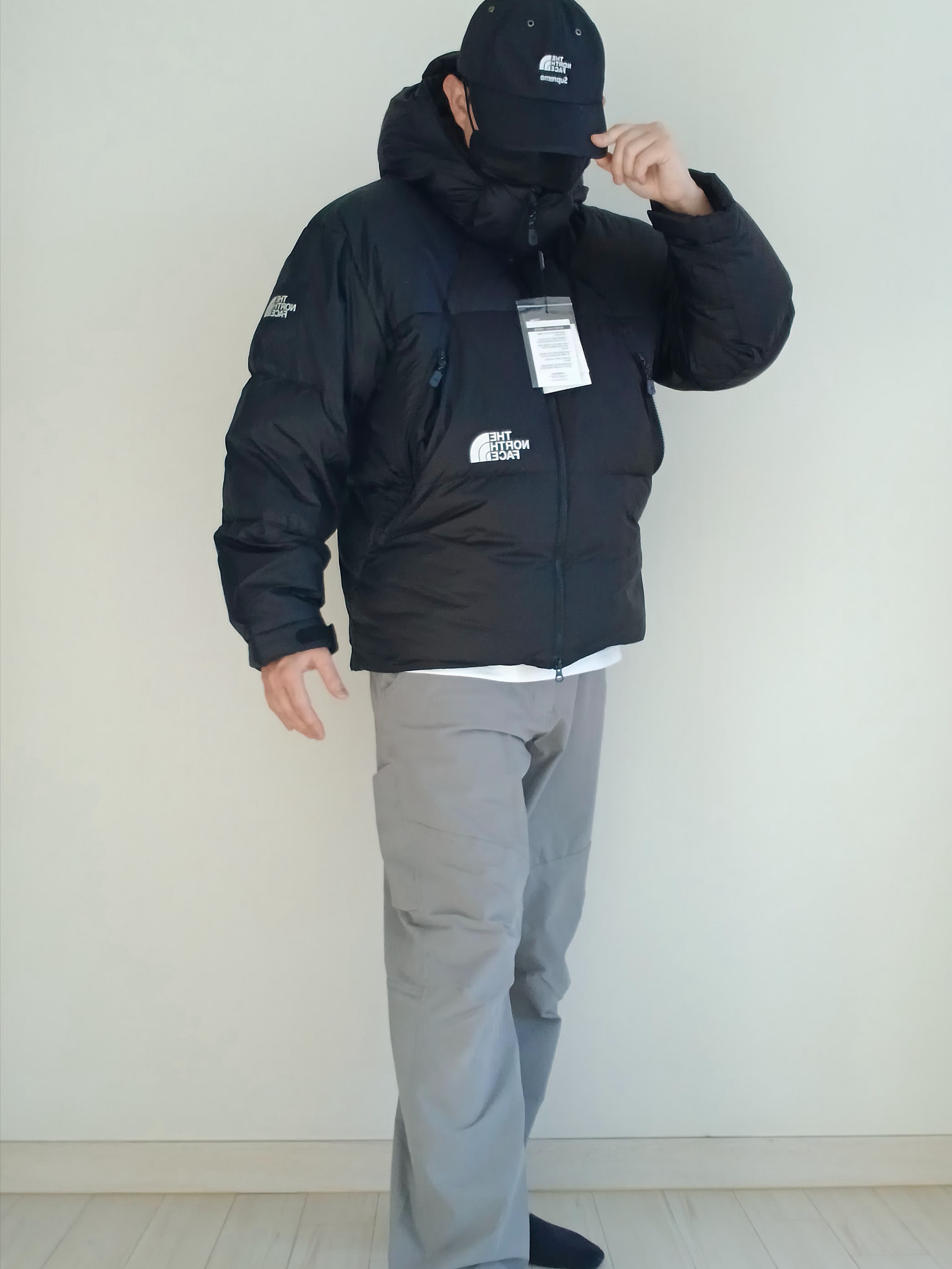 Supreme x The North Face Split 6-Panel Black - 24SS, Carhartt Loose Fit Heavyweight Regular Long Sleeve Pocket T-Shirt White 착용 스타일 - 8
