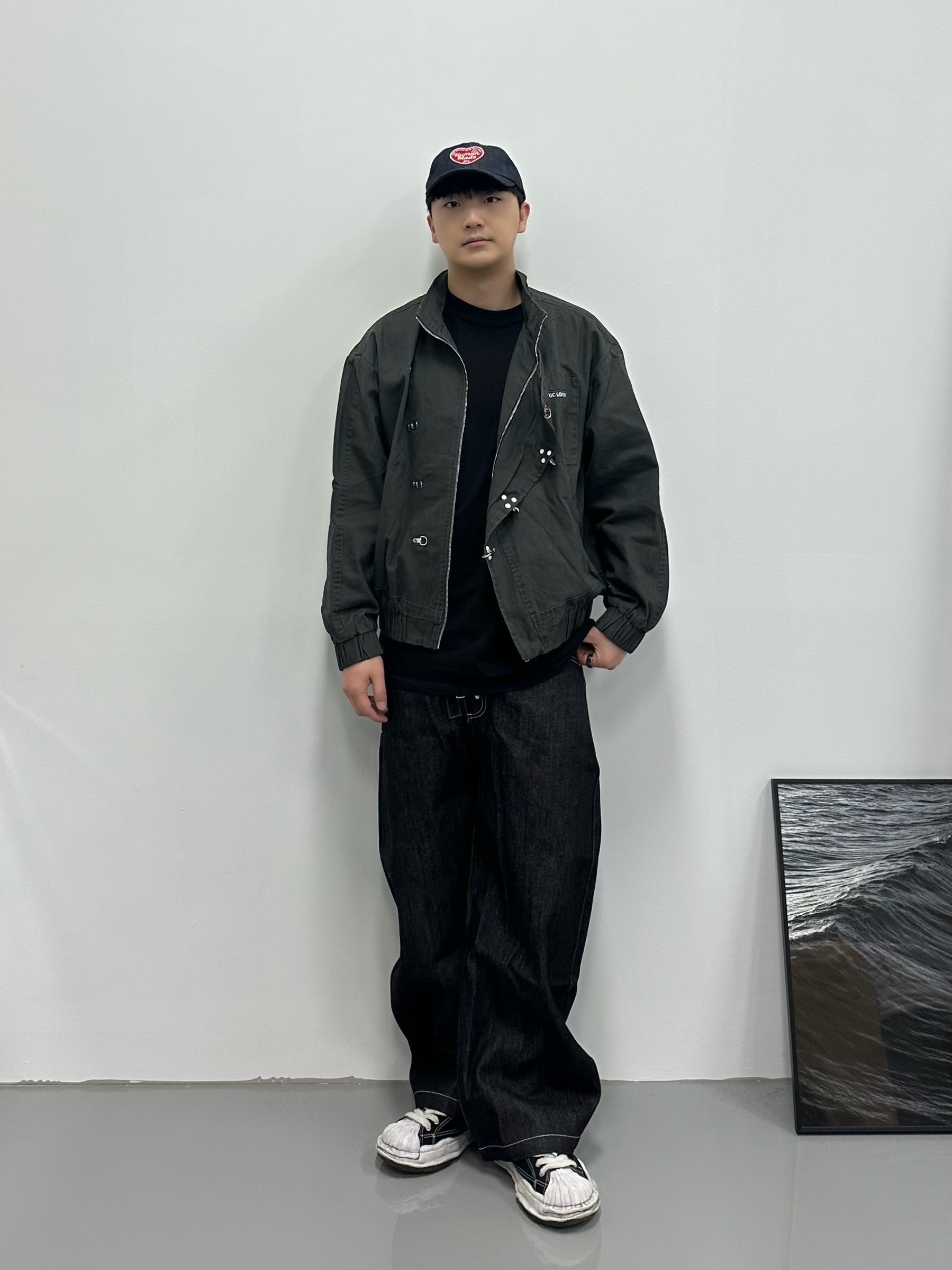 Maison Mihara Yasuhiro Blakey OG Sole Canvas Low-top Sneakers Black White 착용 스타일