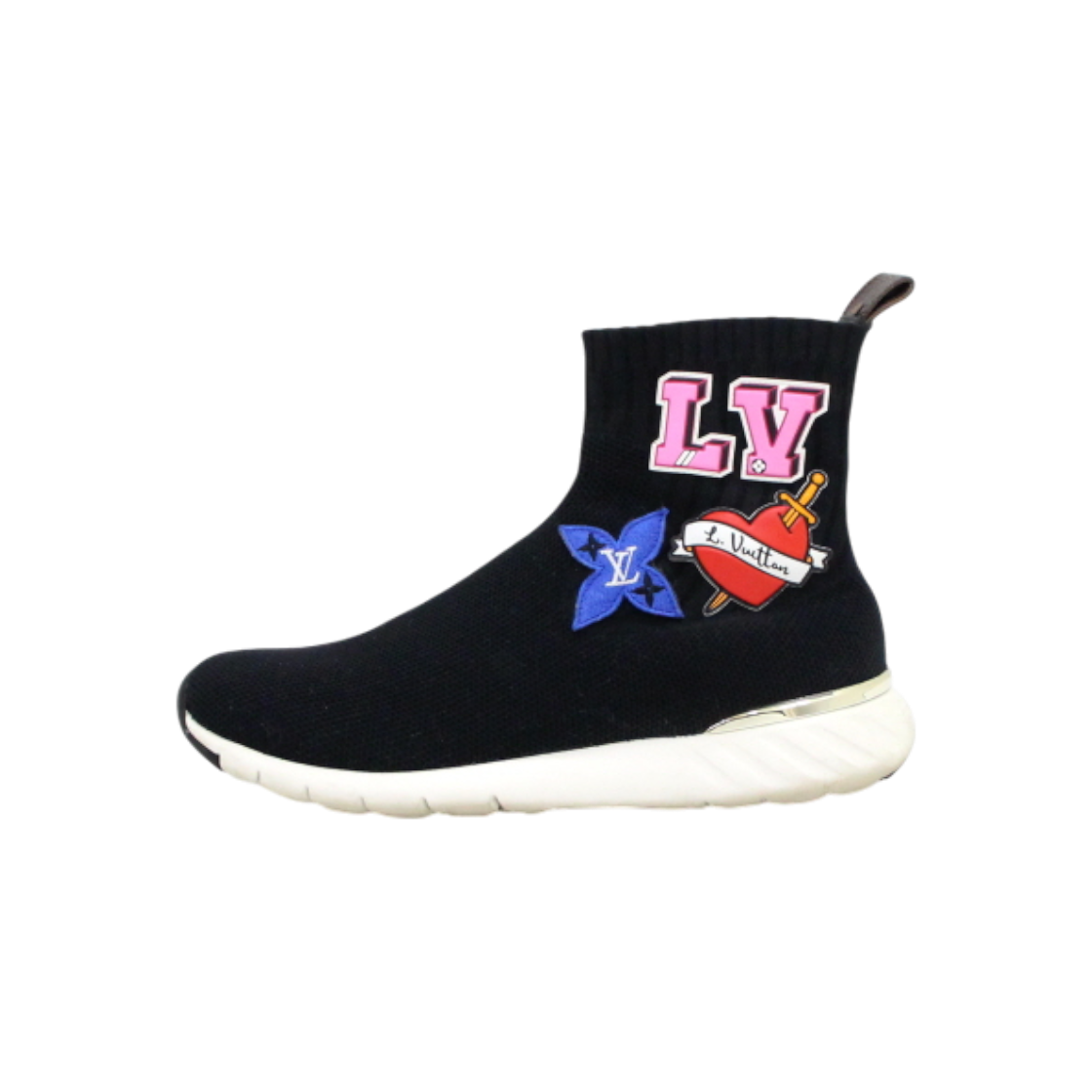 ITTVDVCUVLVG Louis Vuitton Black LV Logo Patch Women's Sneakers