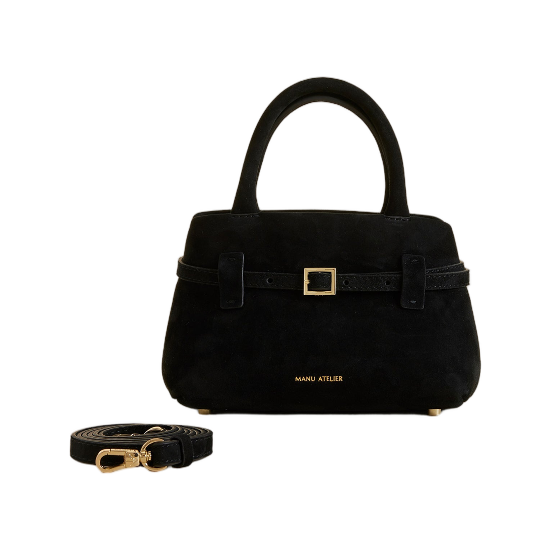 마누 아틀리에 르 깜봉 20 블랙 스웨이드(Manu Atelier Le Cambon 20 Black Suede)