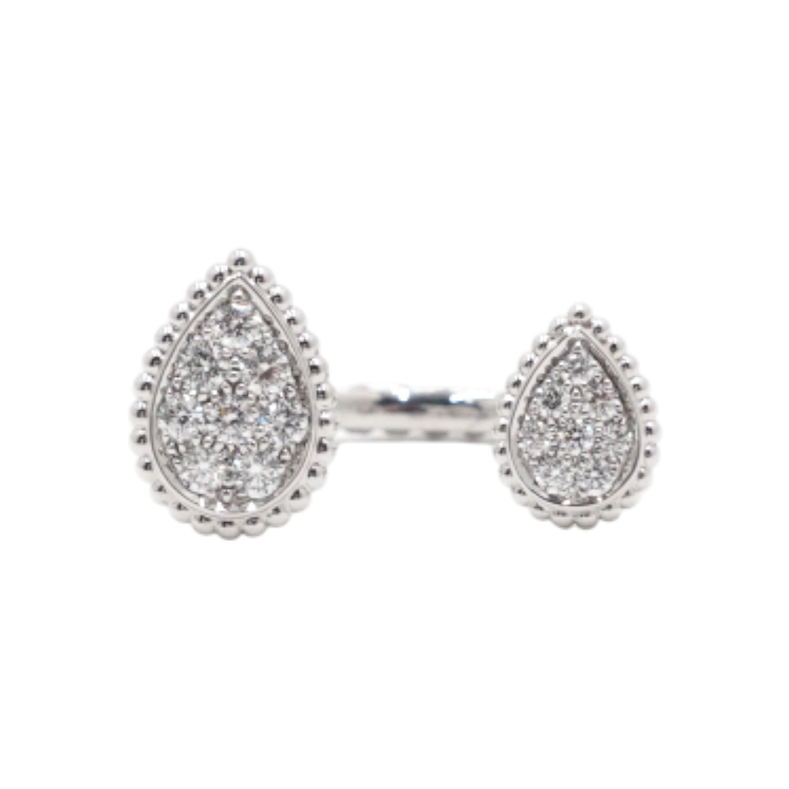 ITUAF47LRR7S Boucheron Seraphine Boheme S & XS Motif Ring in 18K White Gold with 0.47 Carat Diamond - Size 11