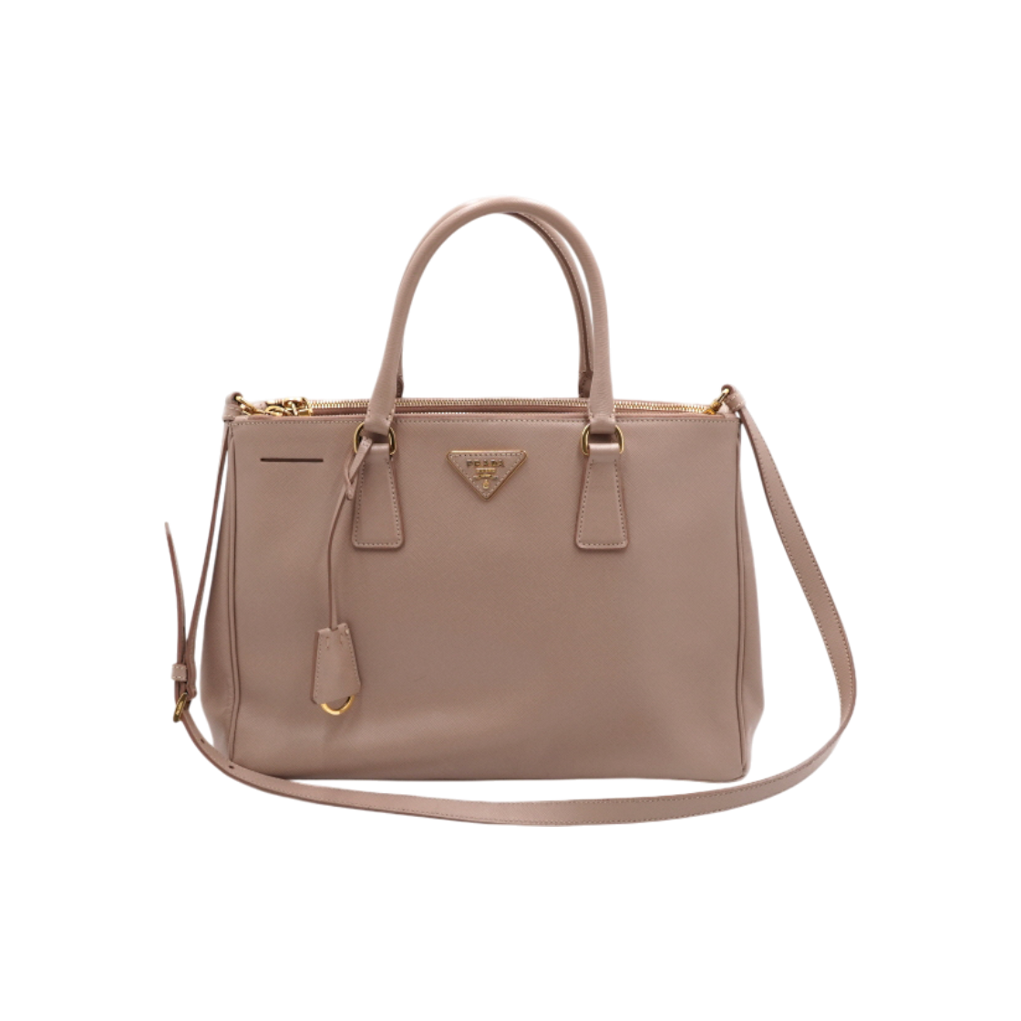 ITCSUB56VGI8 Prada BN1874 Saffiano Lux Pink Double-Zip Tote and Shoulder Bag