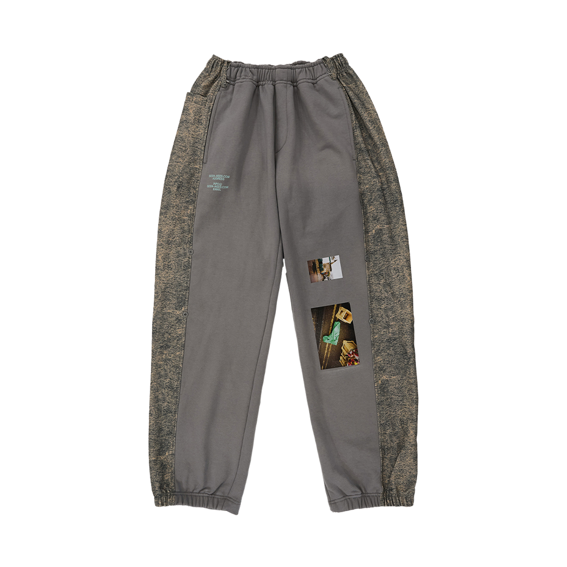 S25FW4004GR SEEN Denim Paneled Sweatpants Grey