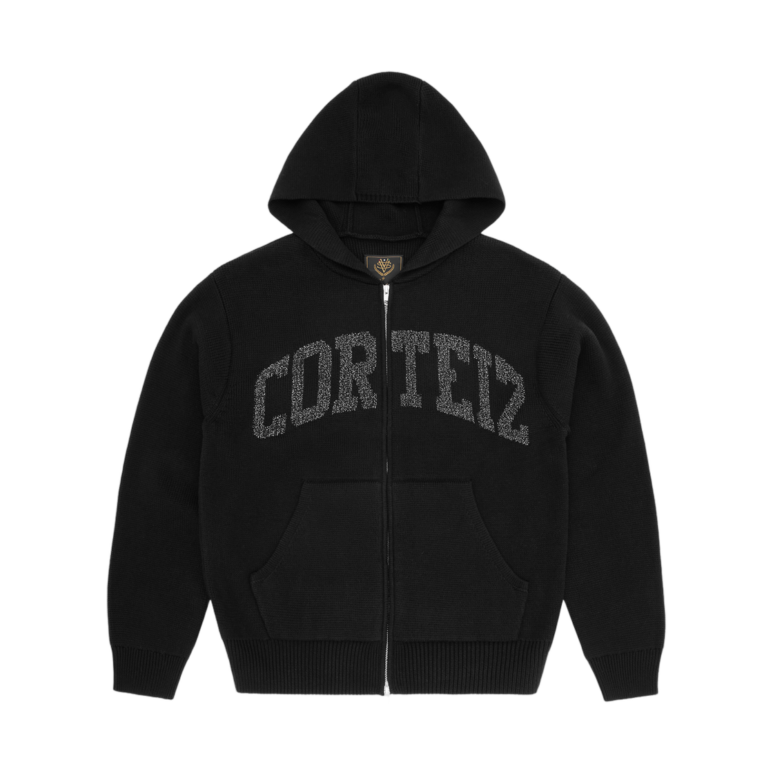 코르테이즈 3M 컬리지 니트 집 후드 블랙(Corteiz 3M College Knit Zip Hoodie  Black)