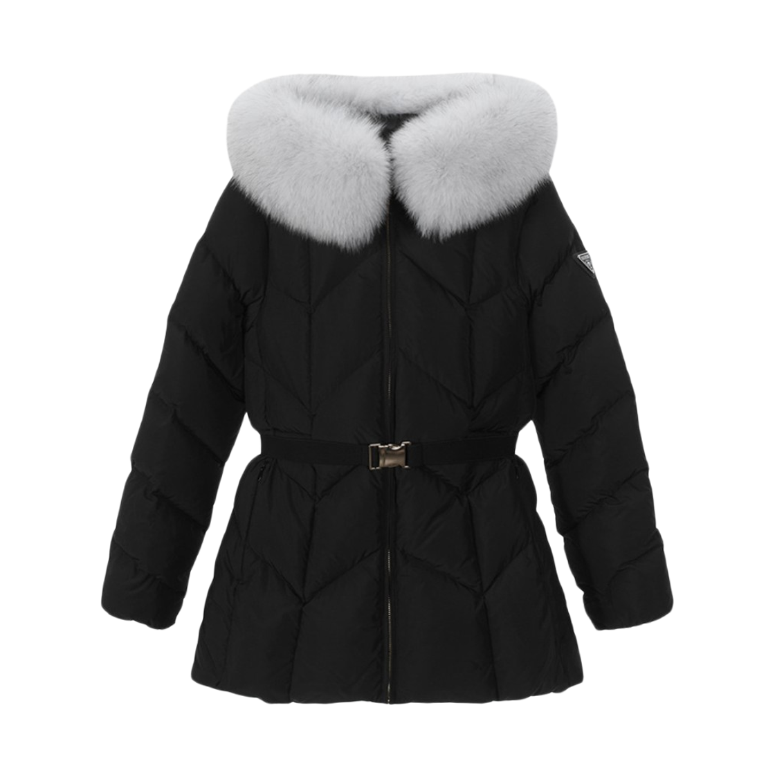 (W) 게스 폭스 후드 다운 자켓 블랙((W) Guess Fox Hooded Down Jacket Black)