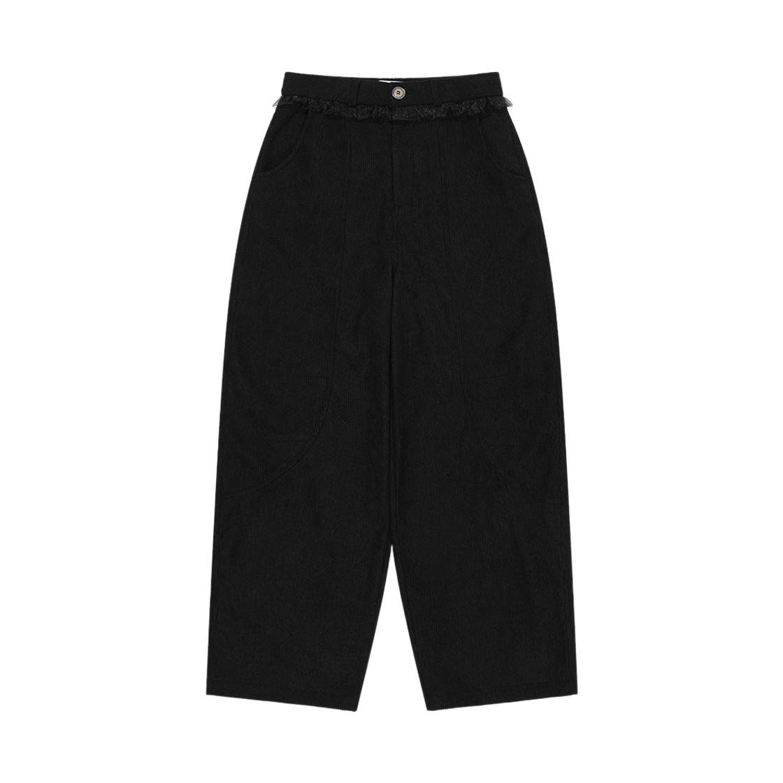 WTC020 UGLYSHADOW Lace Corduroy Pants Black