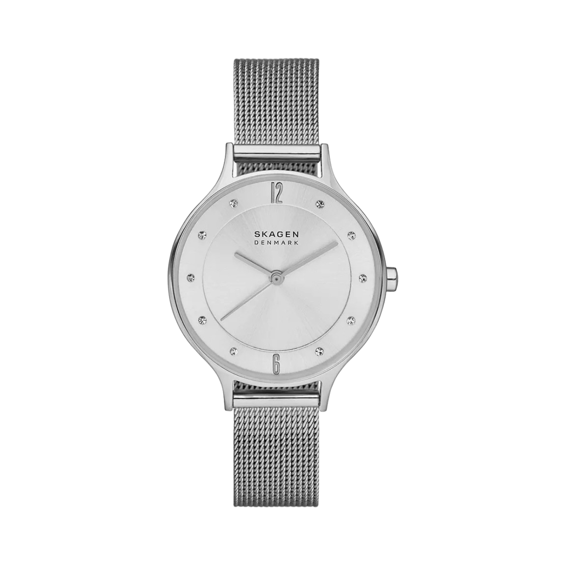 스카겐 아니타 릴리 쿼츠 쓰리핸드 30mm 스테인리스 스틸 메쉬 화이트 실버(Skagen Anita Lille Quartz Three-Hand 30mm Stainless Steel Mesh White Silver)