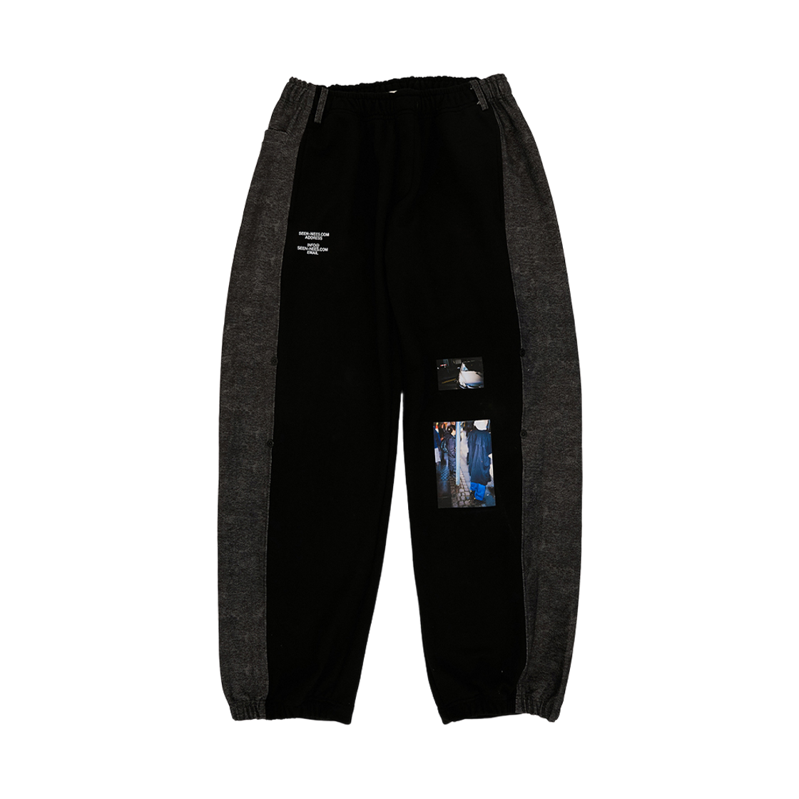 씬 데님 패널드 스웻팬츠 블랙(SEEN Denim Paneled Sweatpants Black)