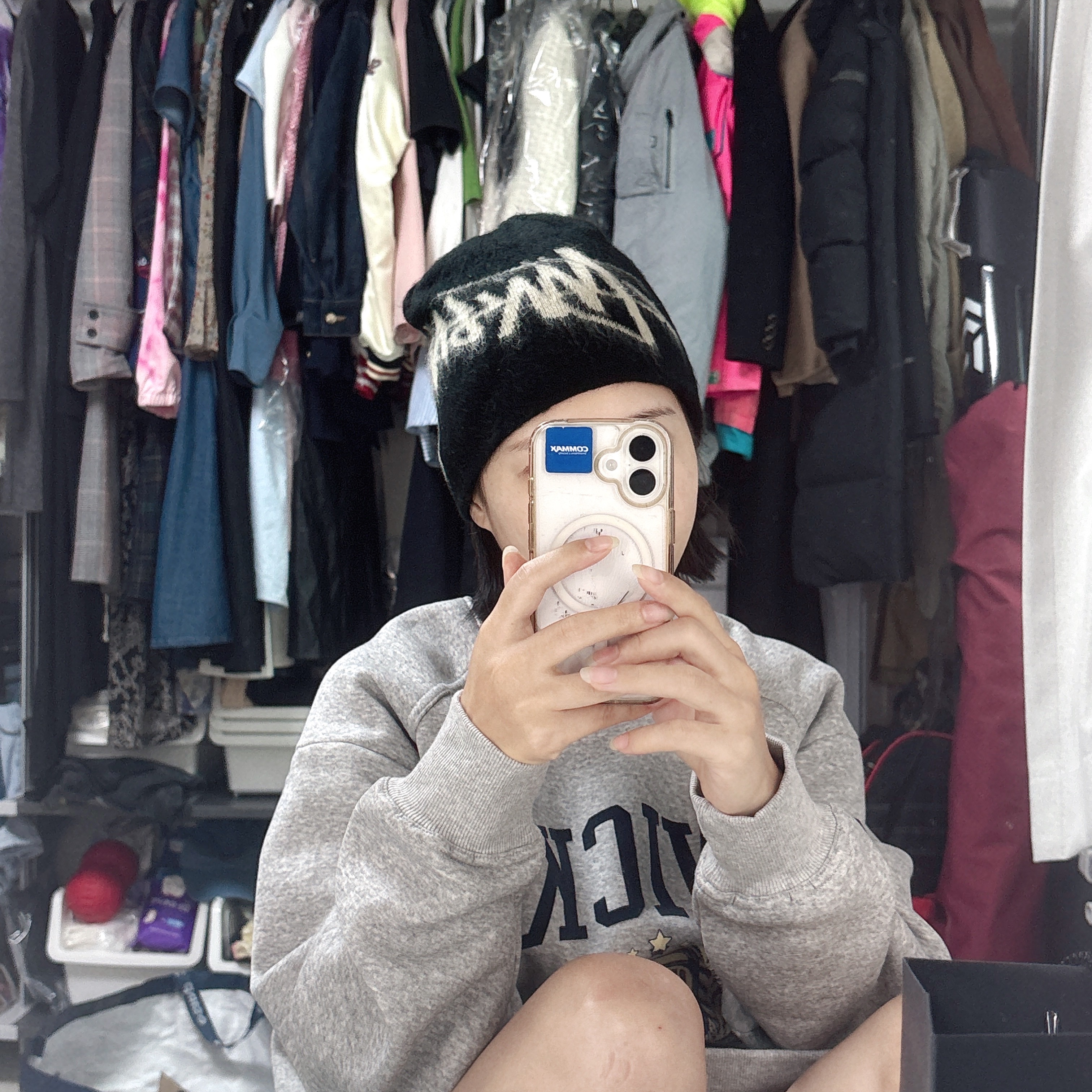 Stussy Basic Cuff Beanie Black, Stussy Brushed Out Stock Skullcap Beanie Black 착용 스타일 - 3