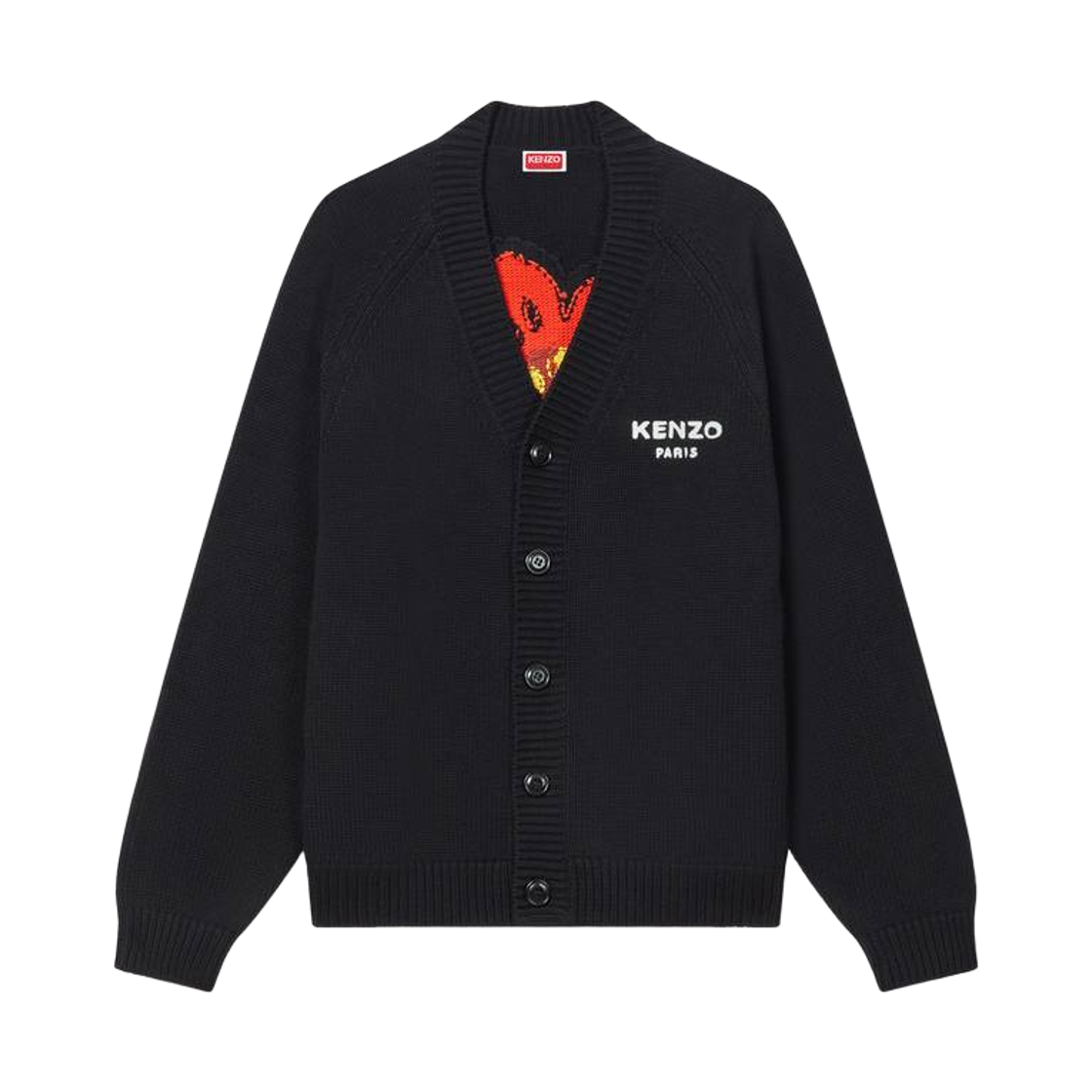 겐조 보케 플라워 코튼 울 가디건 블랙(Kenzo Boke Flower Cotton Wool Cardigan Black) - 1