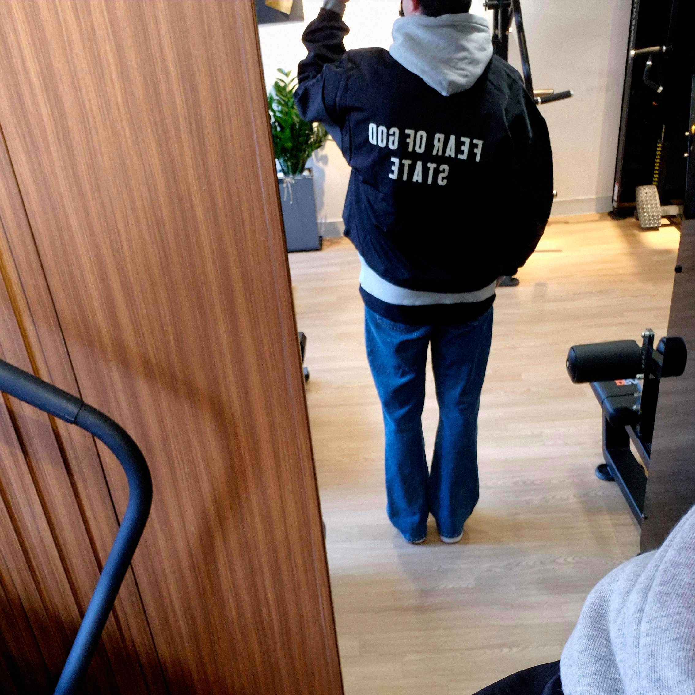 Essentials Textured Nylon Trucker Jacket Black - 24FW 착용 스타일