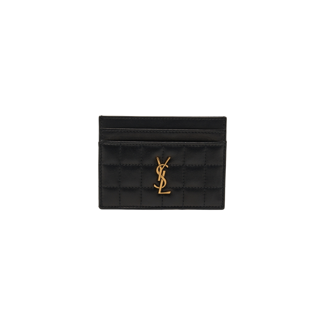 742760 AABVP 1000 [13% 쿠폰] Saint Laurent Cassandre Matelasse Carre Card Case in Lambskin Black