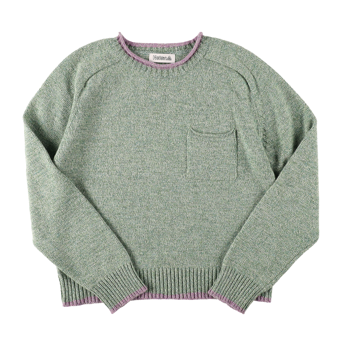 HIS25DNP001DM Heisan Dusty Wool Knit Pullover Dusty Mint