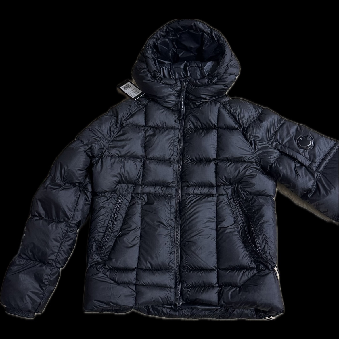 C.P. Company D.D. Shell Hooded Down Jacket Black - 25FW 착용 스타일