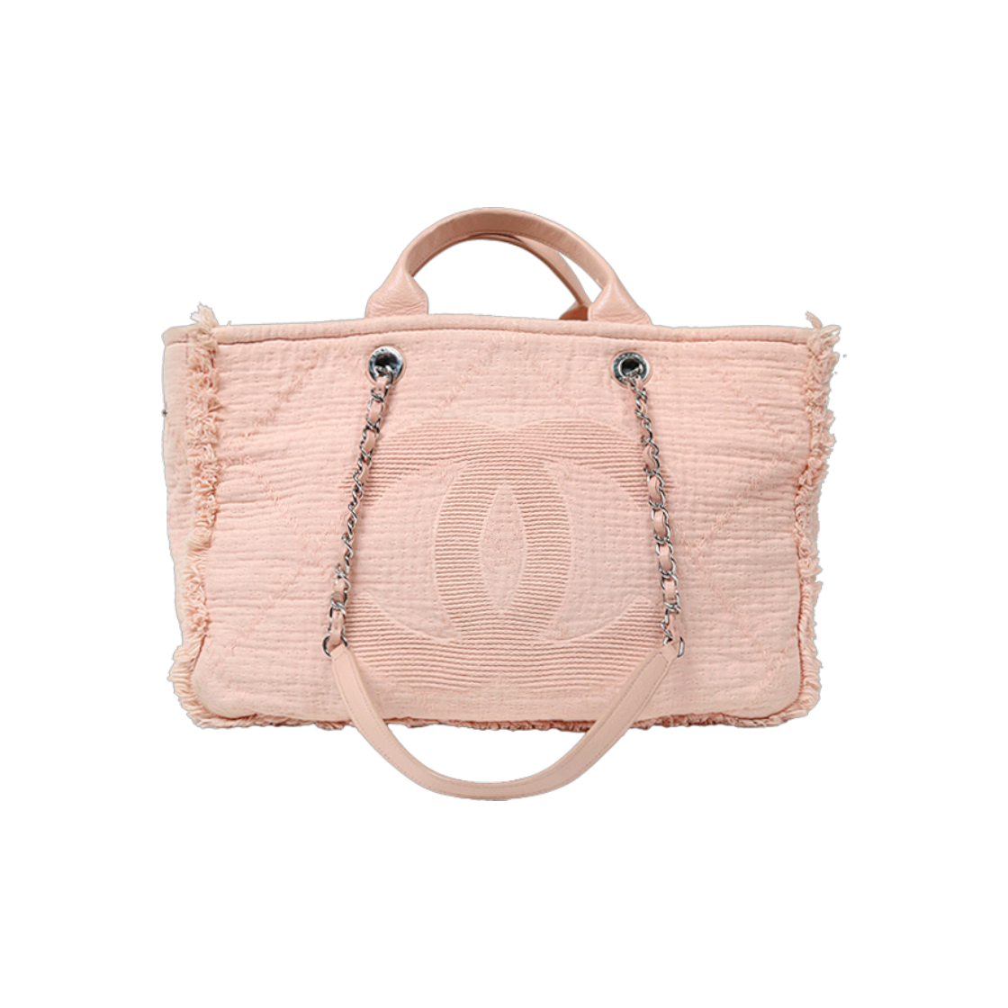 ITHWRE2UBLI6 Chanel Pink Canvas Deauville Bag C-A41357