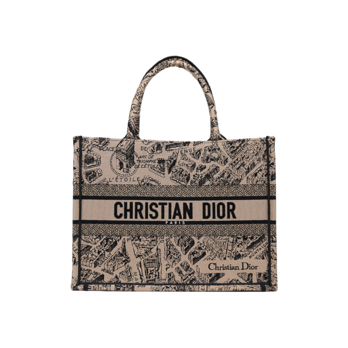 ITKPEV5SEW88 Dior Medium Plan de Paris Embroidered Book Tote D-A43006