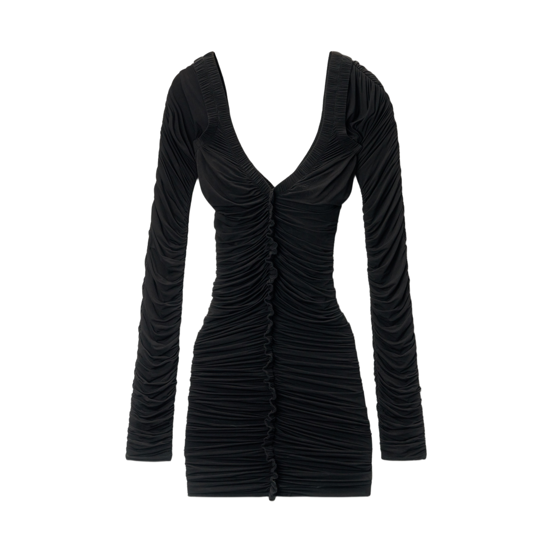 (W) 알렉산더 왕 러치드 미니 드레스 블랙((W) Alexander Wang Ruched Mini Dress Black)