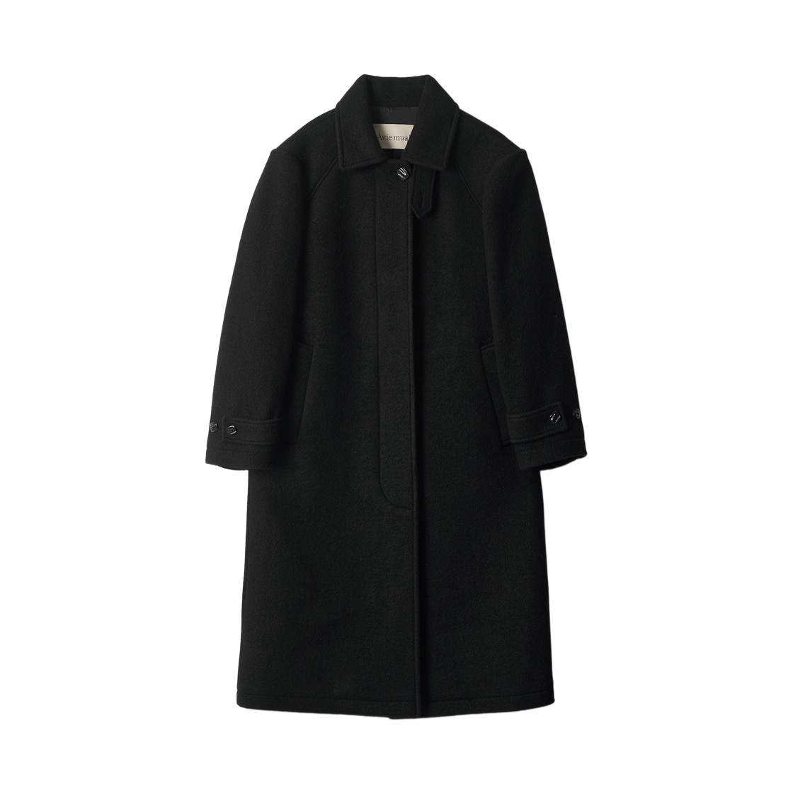 - Aviemuah Oversized Boucle Wool Coat Black