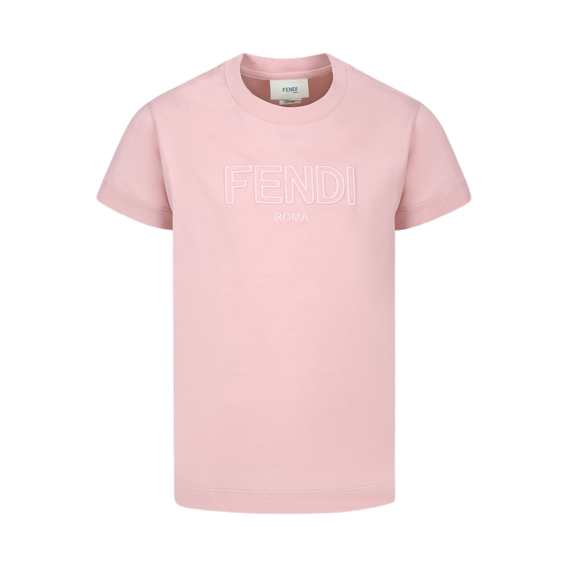 (키즈) 펜디 코튼 티셔츠 핑크((Kids) Fendi Cotton T-Shirt Pink)