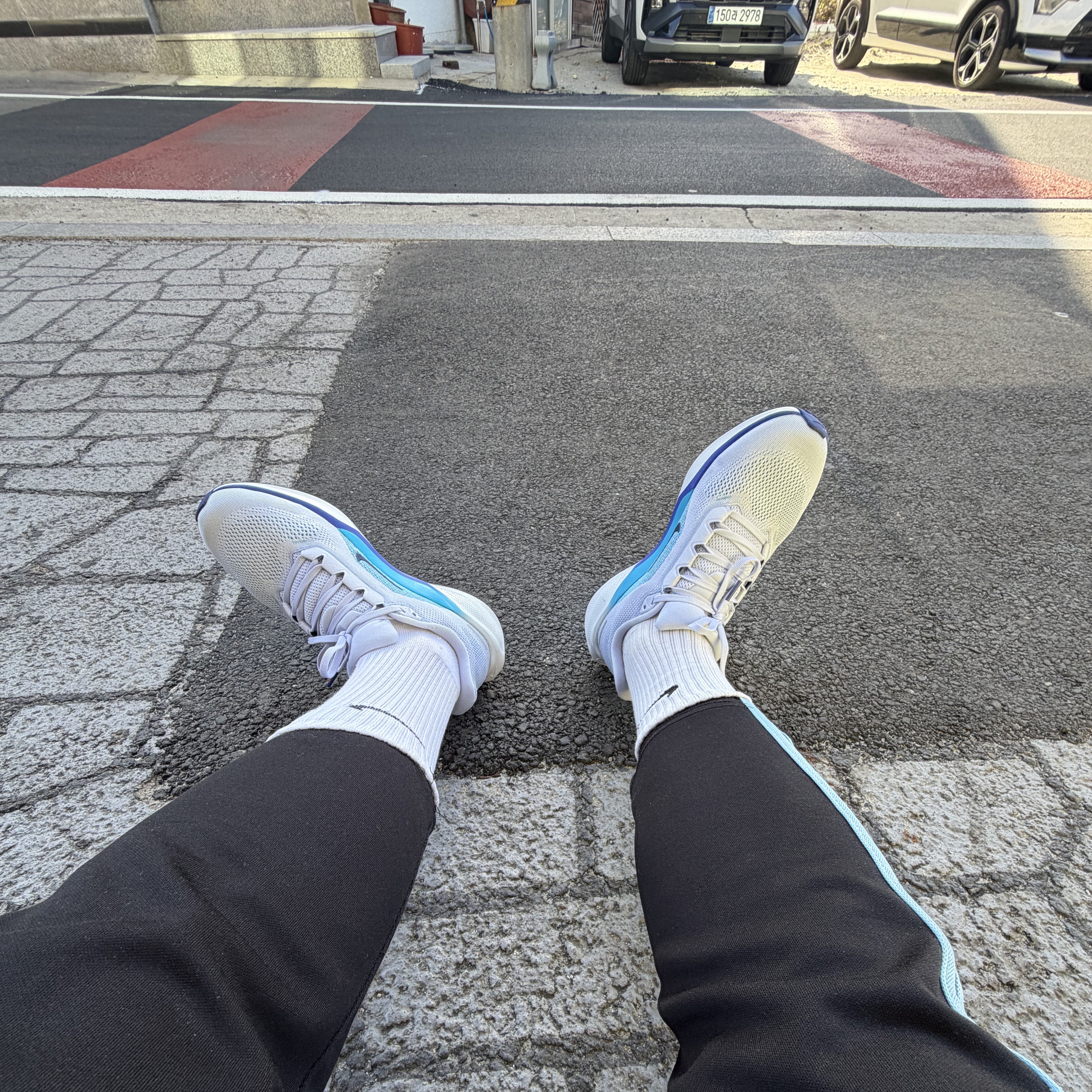 Nike Air Zoom Pegasus 41 Ghost Football Grey 착용 스타일