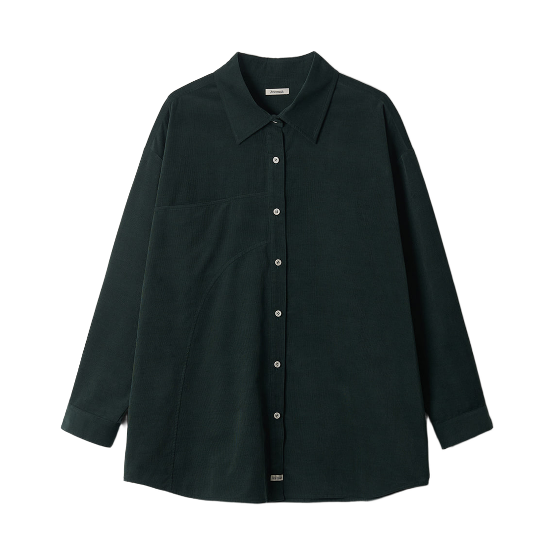 - (W) Aviemuah Corduroy Wrap Shirt Green
