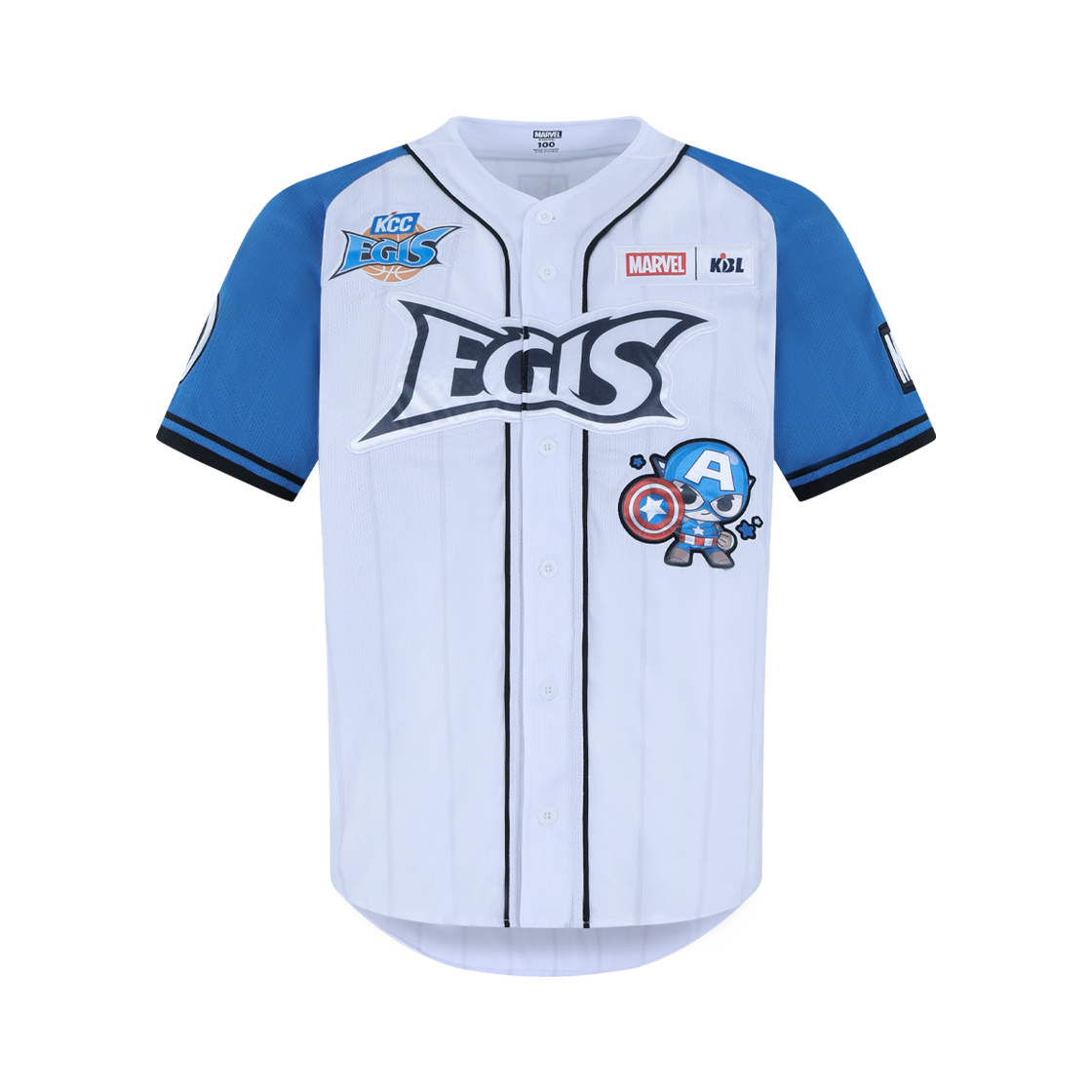 케이비엘 X 마블 컬렉션 부산 KCC 캡틴아메리카 응원유니폼(KBL X MARVEL CollectionBusan KCC Egis Captain America Fan Uniform)