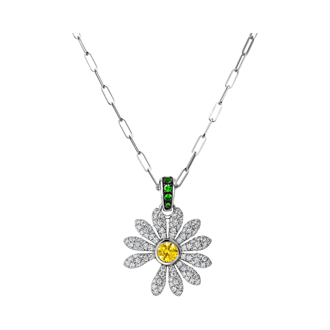 제이콥 앤 코 x 피스마이너스원 펜던트 화이트 다이아몬드 옐로우 다이아몬드 앤 화이트 골드(Jacob & Co x Peaceminusone Pendant White Diamond Yellow Diamond & White Gold)