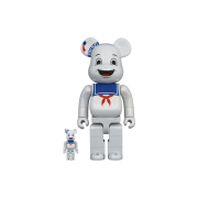 KINKIROBOT 400%+100% Bearbrick Stay Puft Marshmallow Man White Chrome Ver.