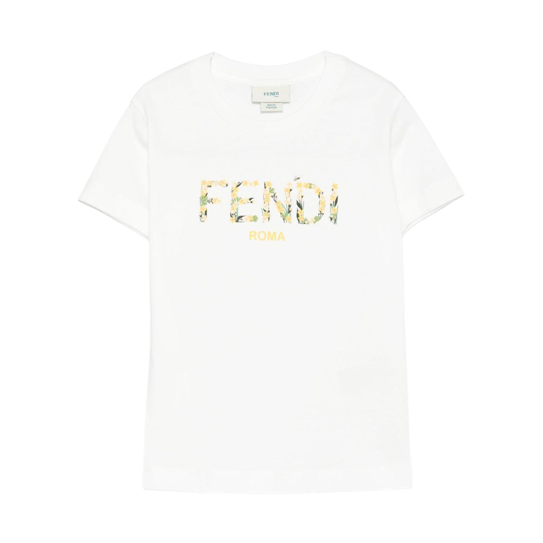 (키즈) 펜디 코튼 티셔츠 화이트((Kids) Fendi Cotton T-Shirt White)