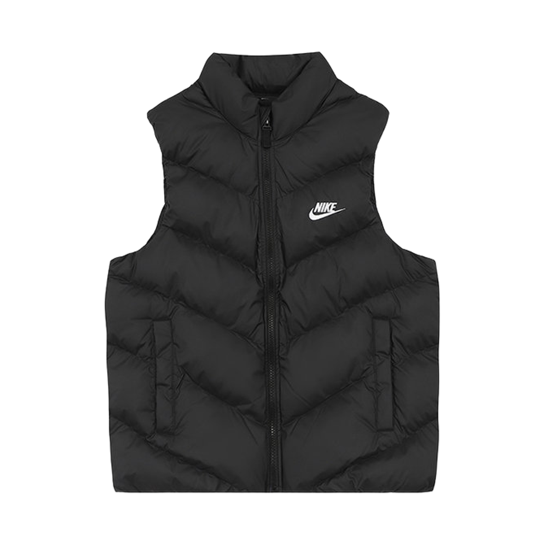 (키즈) 나이키 NSW 올 데이 플레이 써마핏 루즈핏 퍼퍼 베스트 블랙 화이트 (HJ2537-010)((Kids) Nike NSW All Day Play Therma-Fit Loose-Fit Puffer Vest Black White (HJ2537-010)) - 1