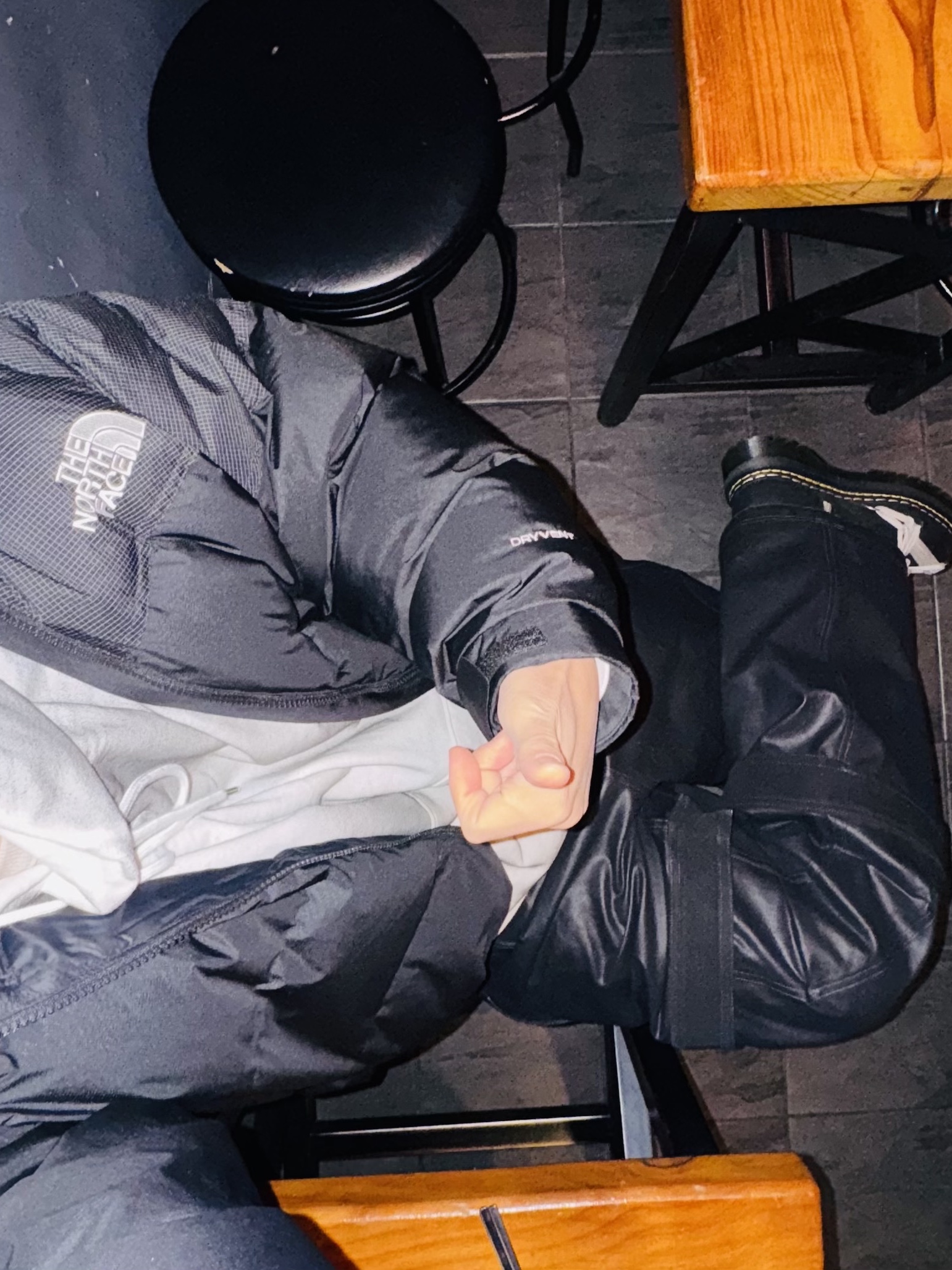 The North Face Remaster Down Jacket Black - 25FW, farfromwhat far layered work pants_black 착용 스타일 - 2