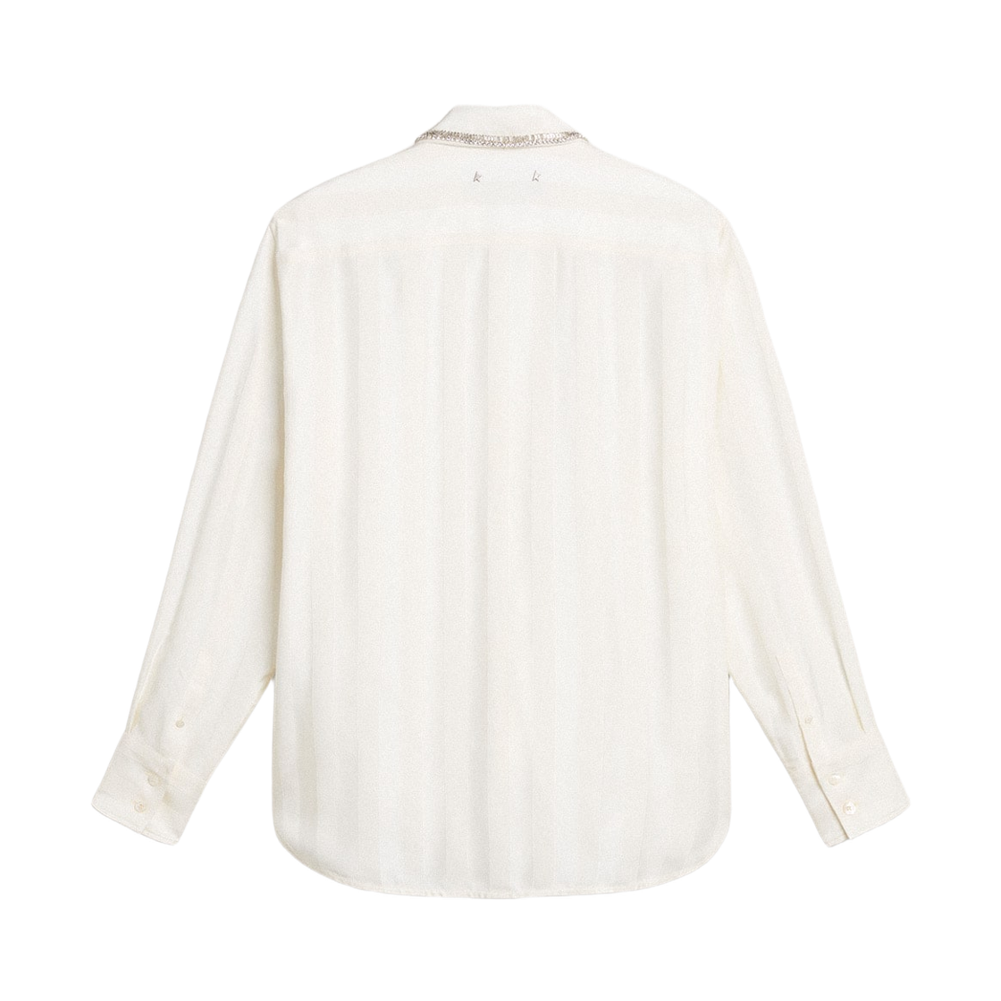 (W) 골든구스 버티컬 스트라이프 패턴 크리스탈 자수 셔츠 화이트((W) Golden Goose Vertical Striped Pattern and Crystal Embroidery Shirt White) - 2