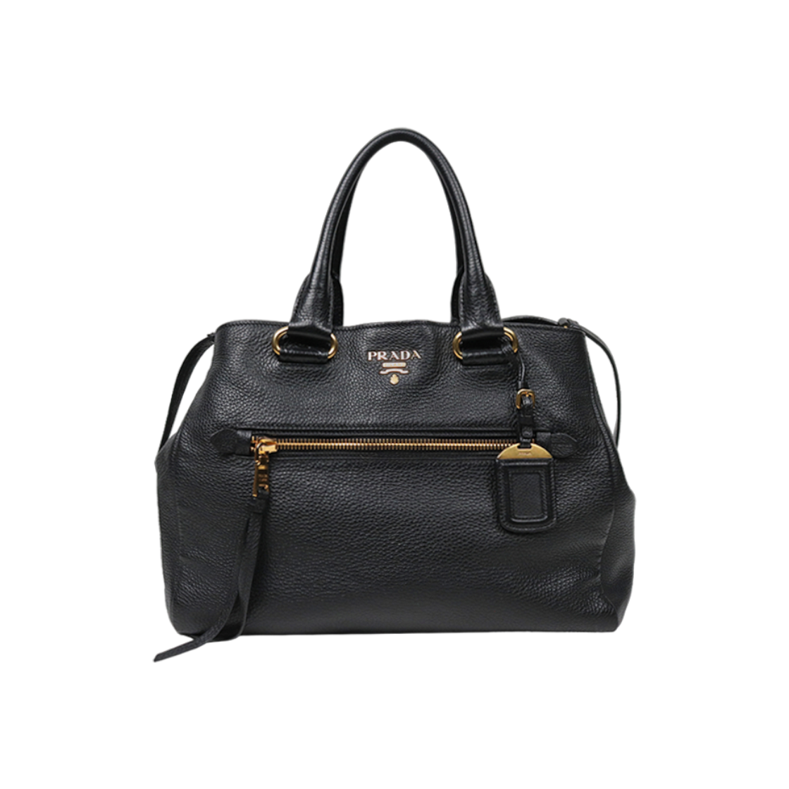 IT9JLSNSUA9G Prada Black Vitello Daino Tote Bag A-A42552