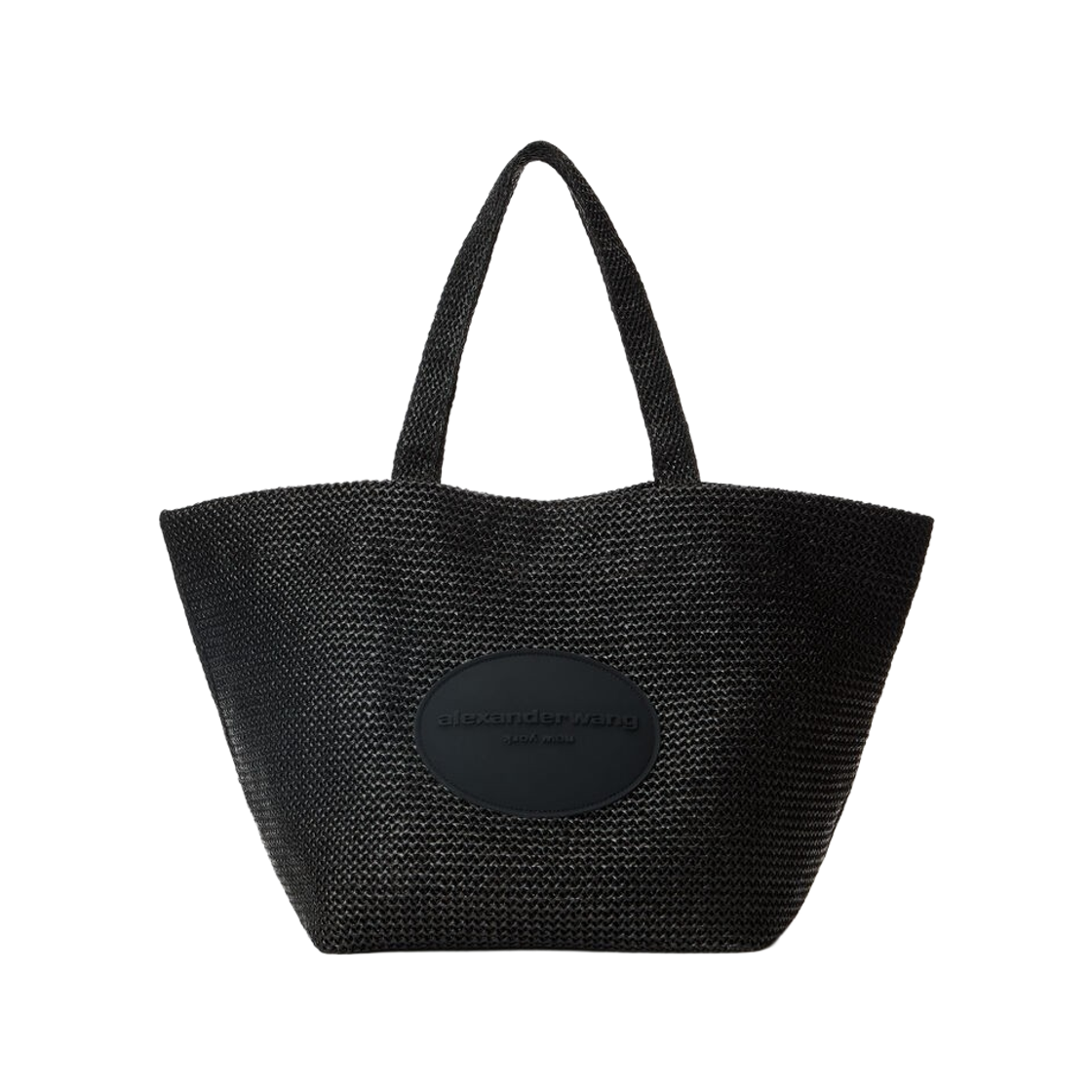 20225T82M001 Alexander Wang Punch XL Tote Bag in Raffia Black
