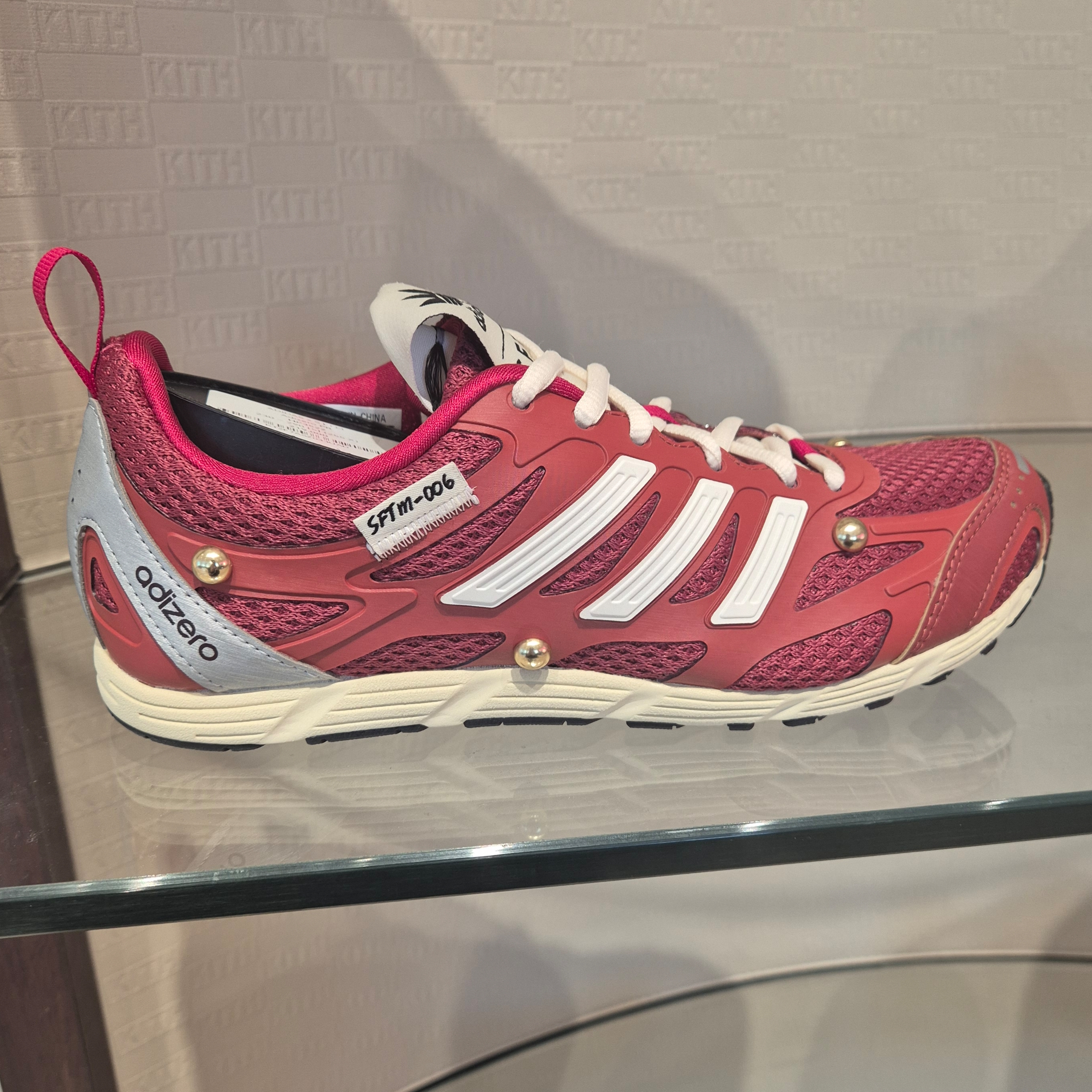 Adidas x Song for the Mute Adizero PR Red Cream White 착용 스타일