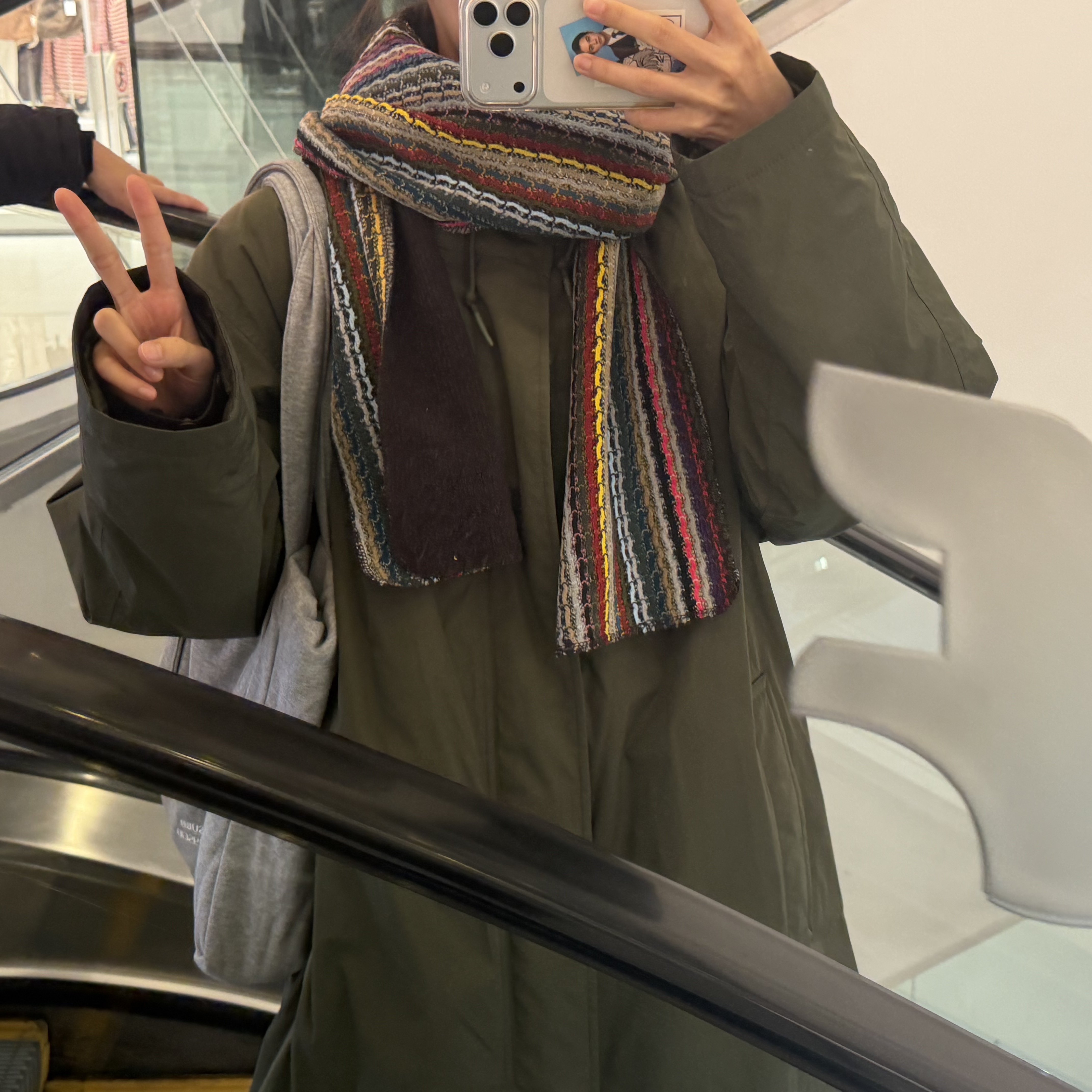 COYSEIO Double Knit Muffler Brown, Subu x Coyseio Bunny Sweat Padding Shoes Melange Gray 착용 스타일 - 1