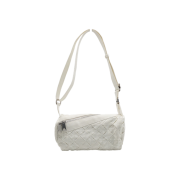 Bottega Veneta White Canvas Intrecciato Shoulder and Crossbody Bag