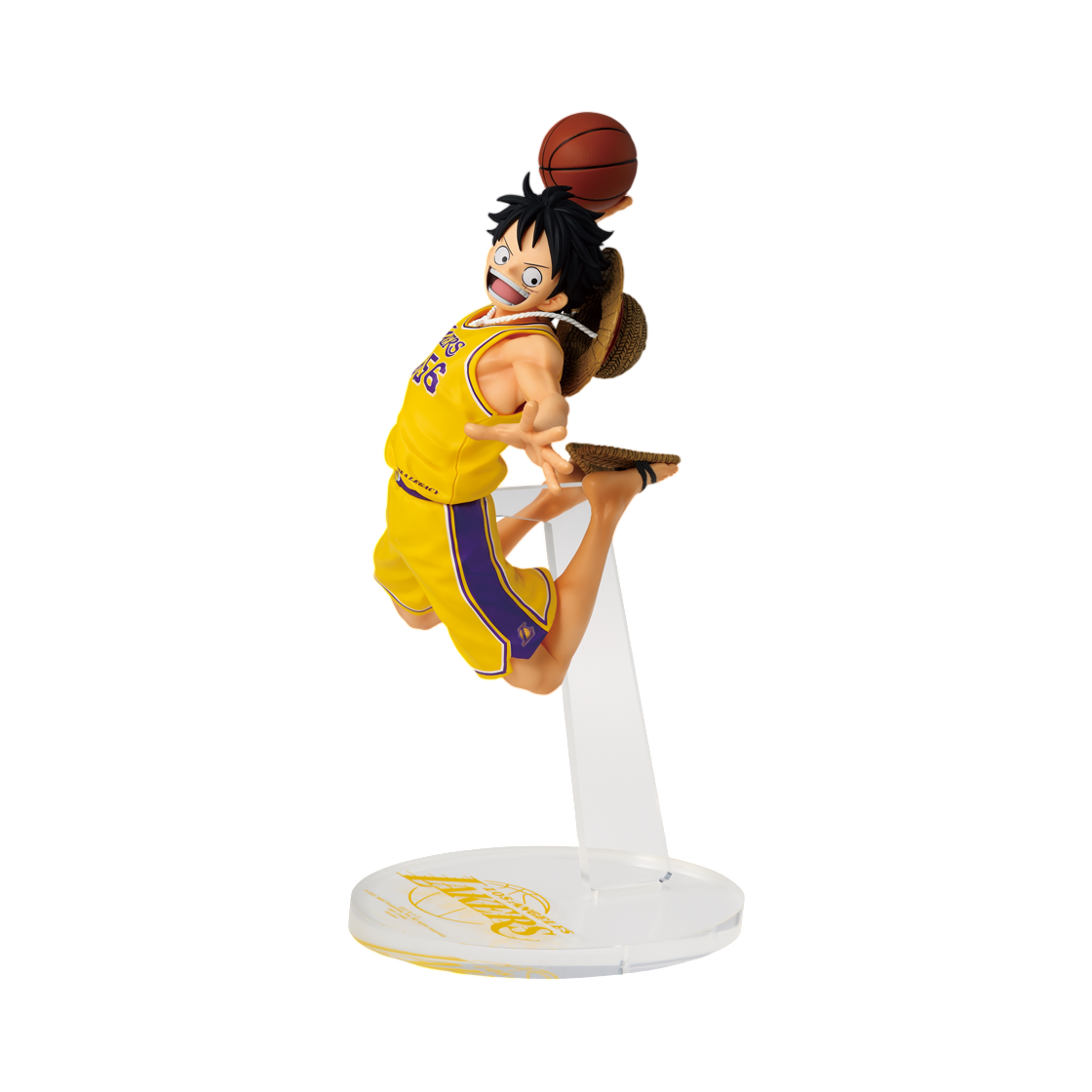 반다이 원피스 x NBA 마스터 스타 피스 몽키 D. 루피 로스 엔젤레스 레이커스 피규어(Bandai One Piece x NBA Master Stars Piece The Monkey D. Luffy Los Angeles Lakers Figure)