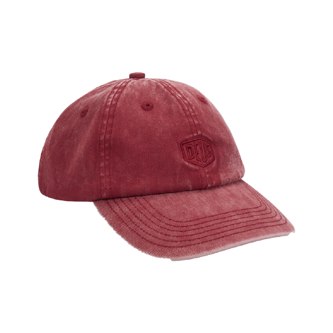 D255UHA155027 [6% 적립] Deus Ex Machina Shield Garment Dyed Dad Cap Burgundy