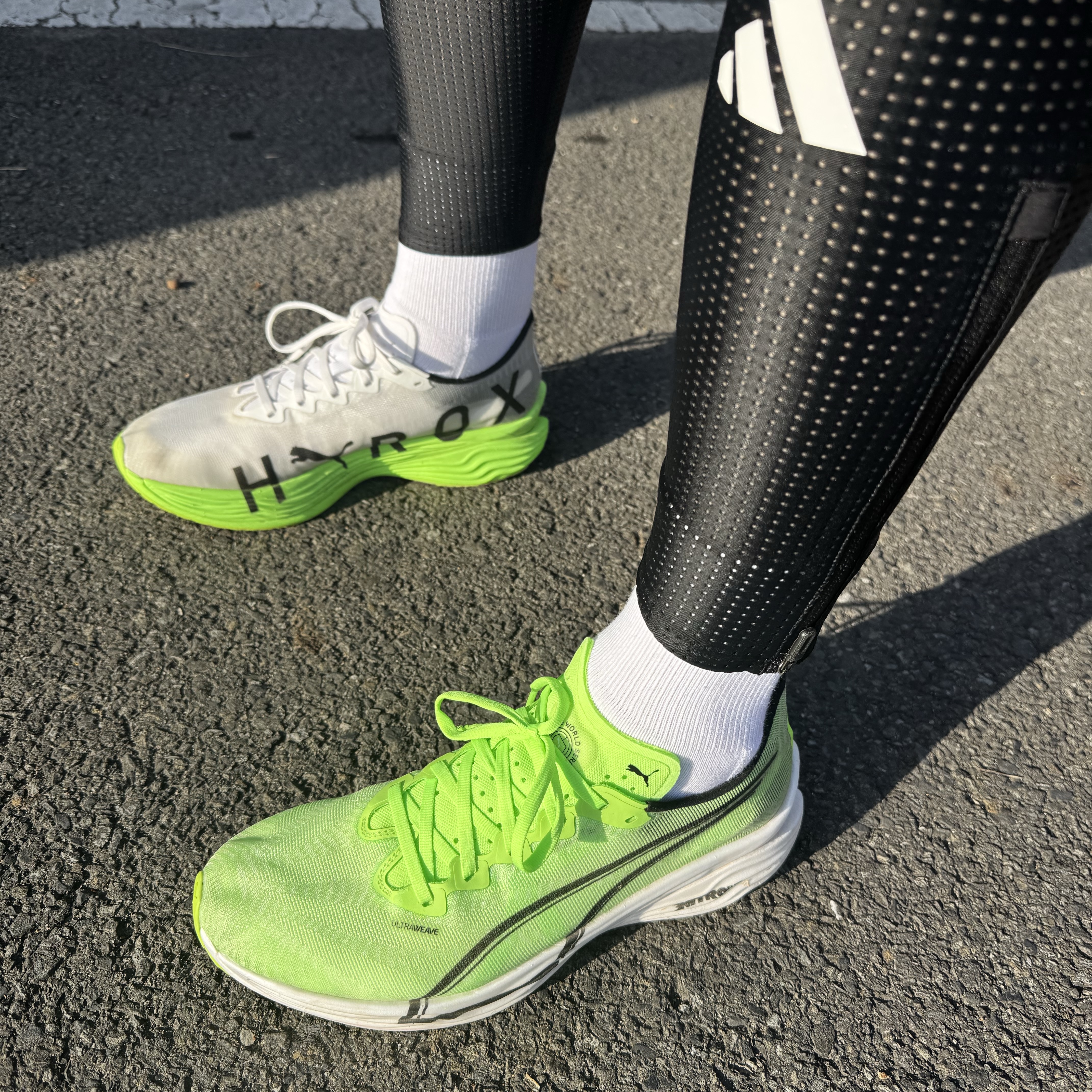 Puma x Hyrox Deviate Nitro Elite 3 Green Glare 착용 스타일 - 3