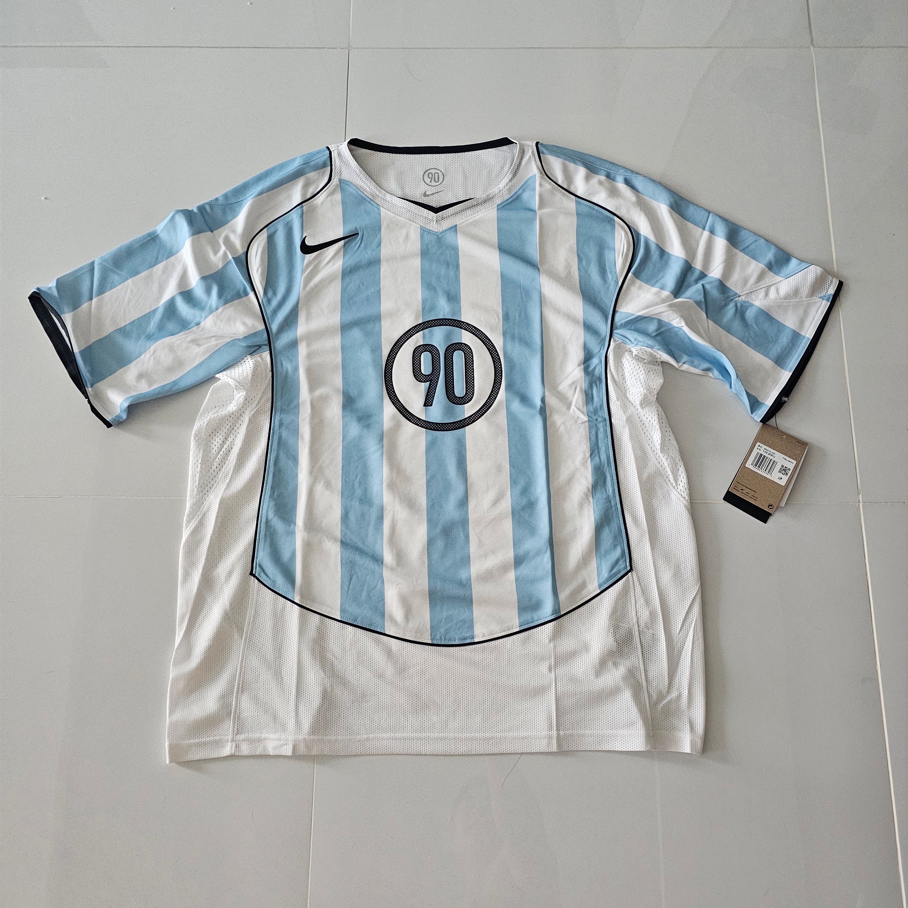 Nike Total 90 Dri-Fit Soccer Jersey Psychic Blue White (IB4215-422) 착용 스타일