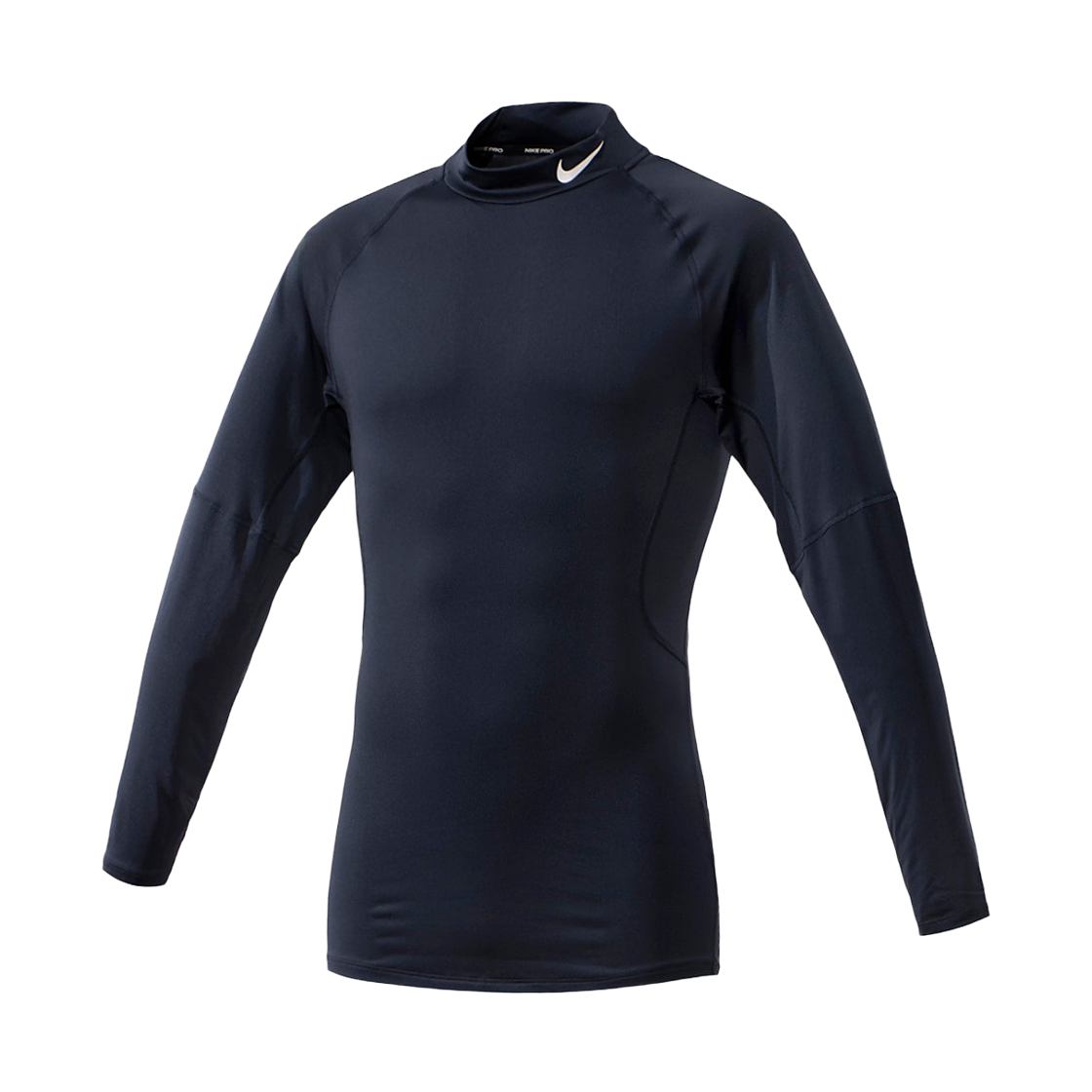 나이키 프로 드라이핏 피트니스 모크넥 롱슬리브 탑 옵시디언 화이트 - 아시아(Nike Pro Dri-Fit Fitness Mock Neck Long Sleeve Top Obsidian White - Asia)