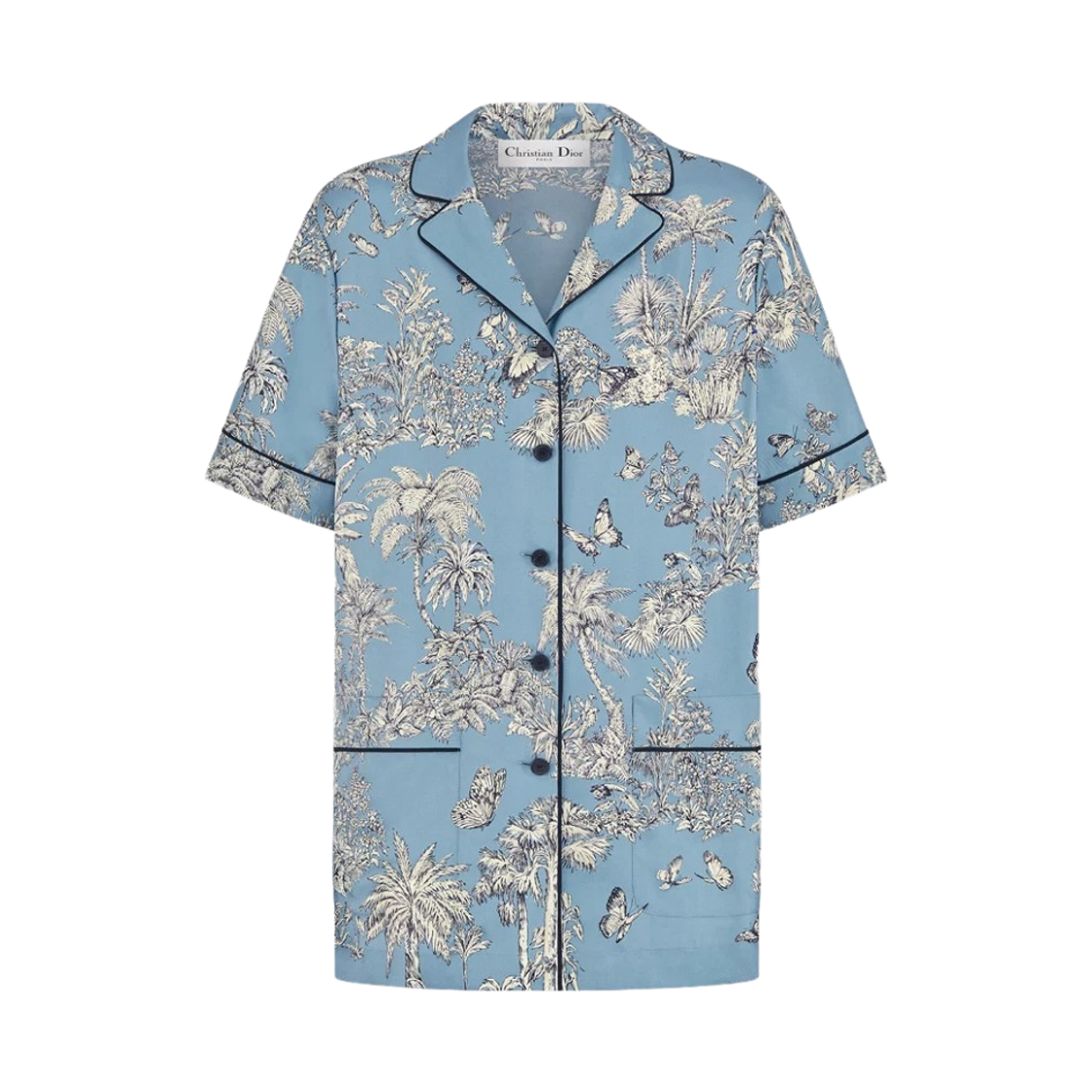 541V29A6987-5807 (W) Dior Dioriviera Short Sleeved Shirt Celestial Blue White