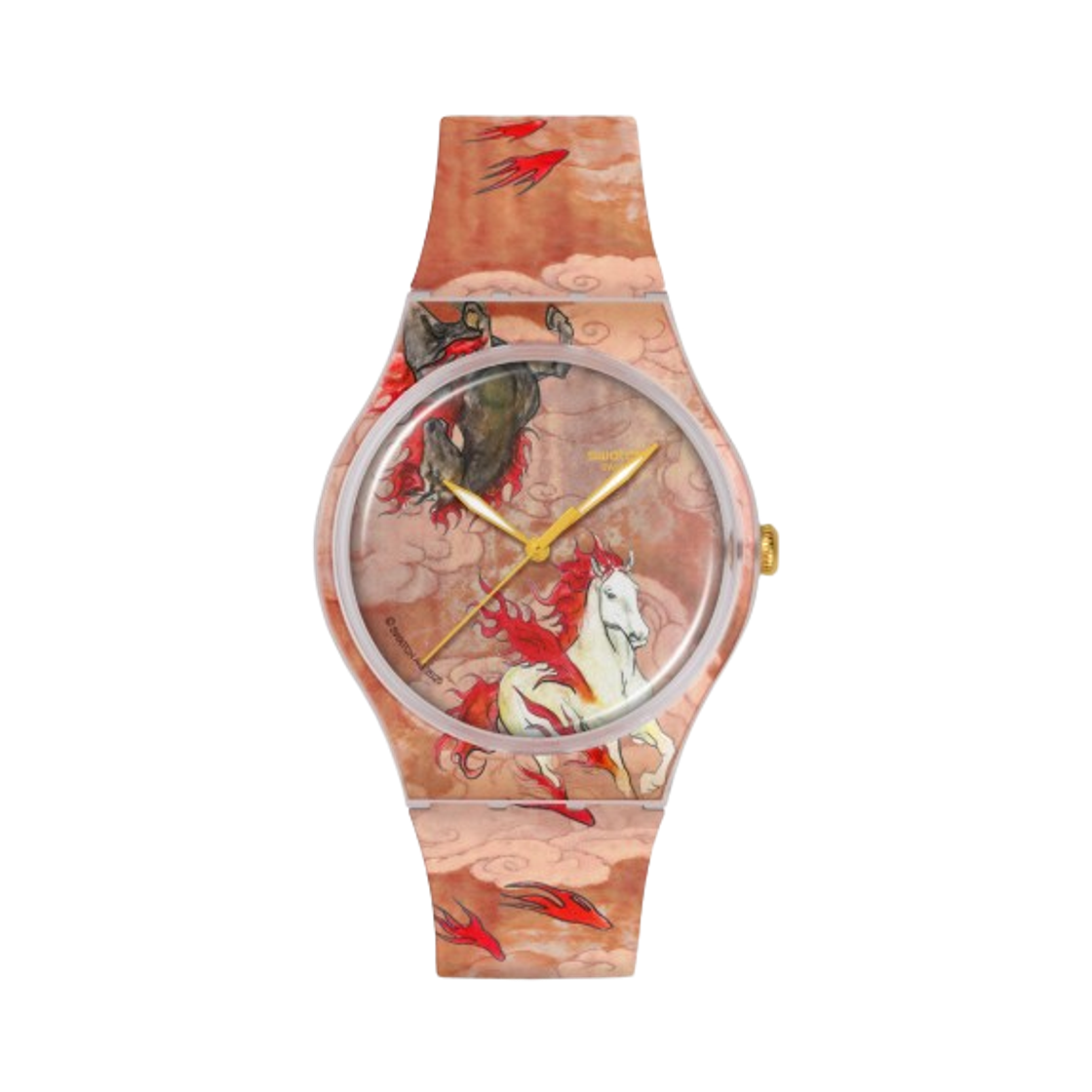 스와치 x 위원제 라이딩 더 클라우즈 41mm 쿼츠 브라운(Swatch x Yu Wenjie Riding The Clouds 41mm Quartz Brown) - 1