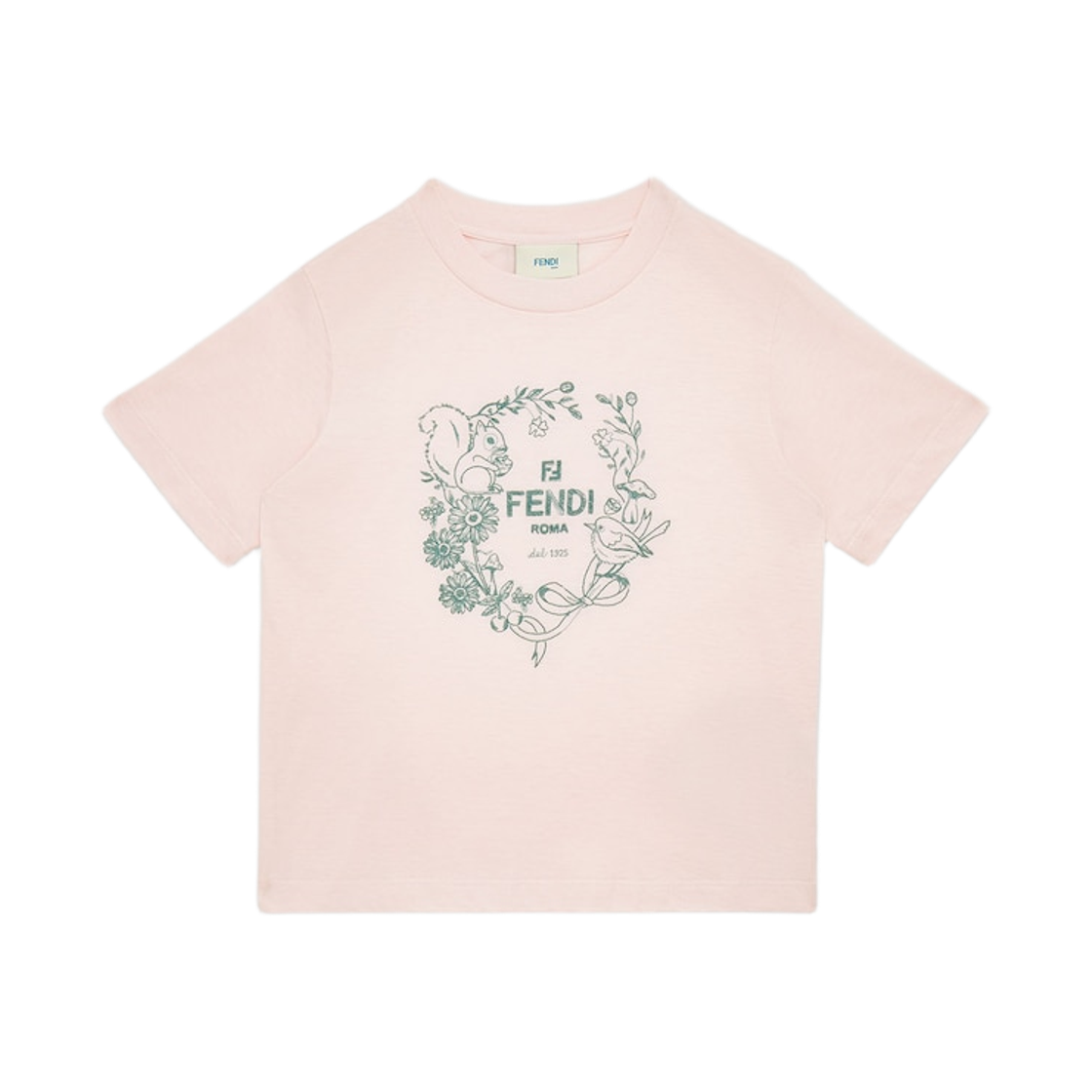 (키즈) 펜디 코튼 티셔츠 핑크((Kids) Fendi Cotton T-Shirt Pink)