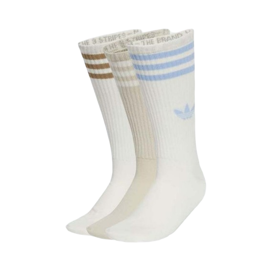 JV7420 Adidas 3-Stripes High Crew Socks Off White Bliss (3 Pack)