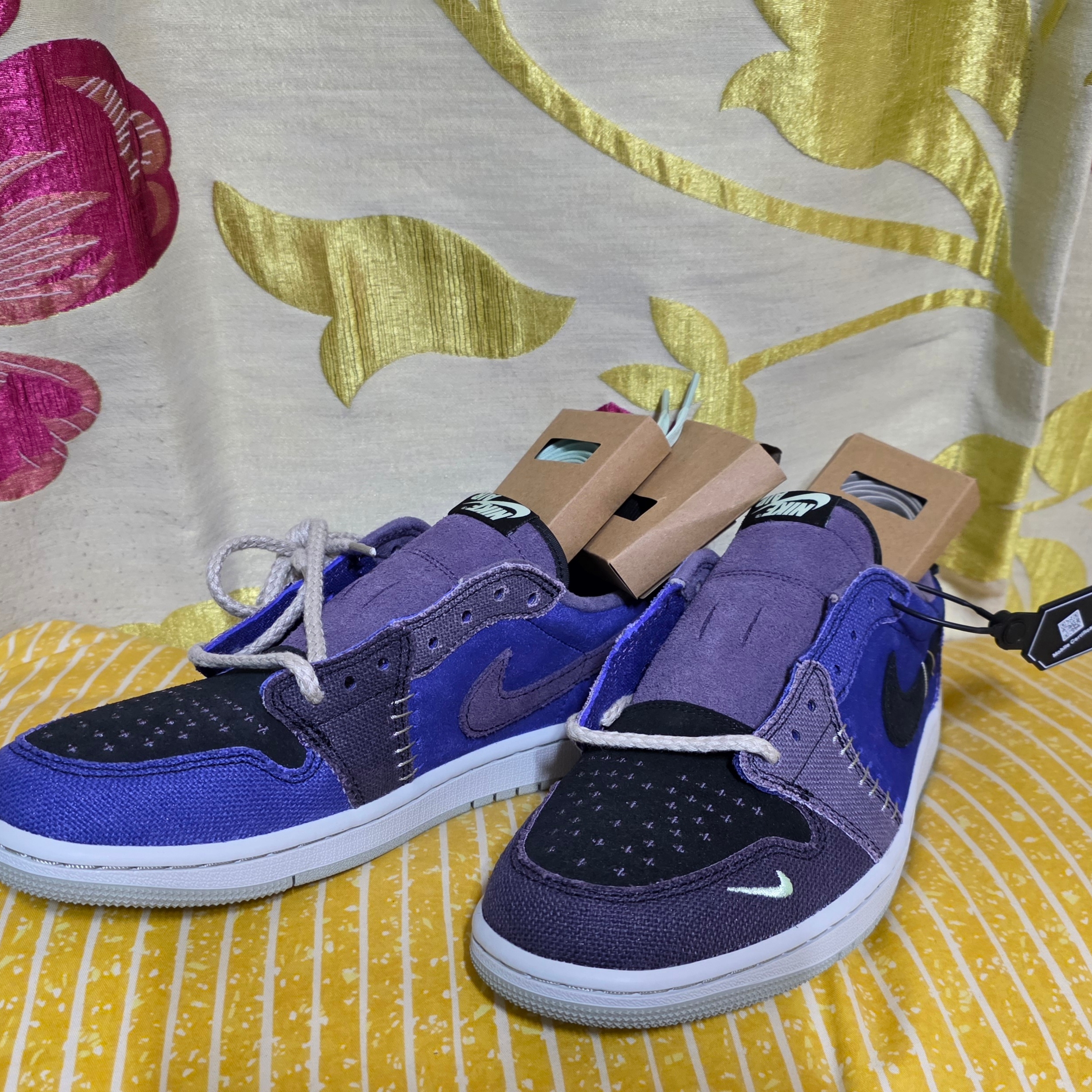 Jordan 1 x Zion Williamson Retro Low OG Regency Purple and Dark Raisin 착용 스타일