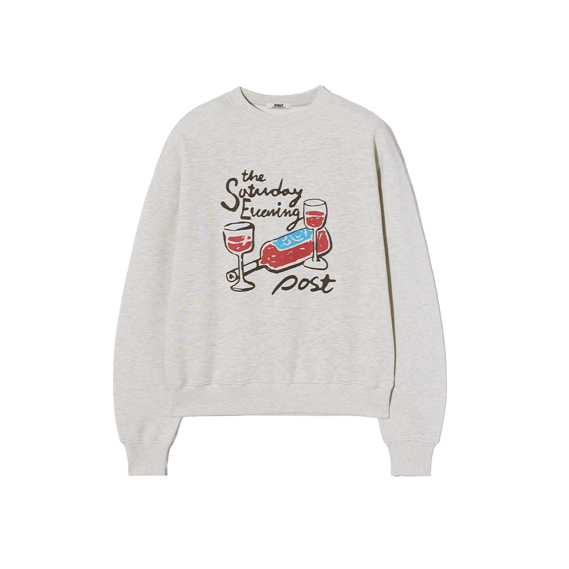 더 새터데이 이브닝 포스트 와인 그래픽 스웨트셔츠_오트밀(The Saturday Evening Post Wine Graphic Sweat shirt_Oatmeal)